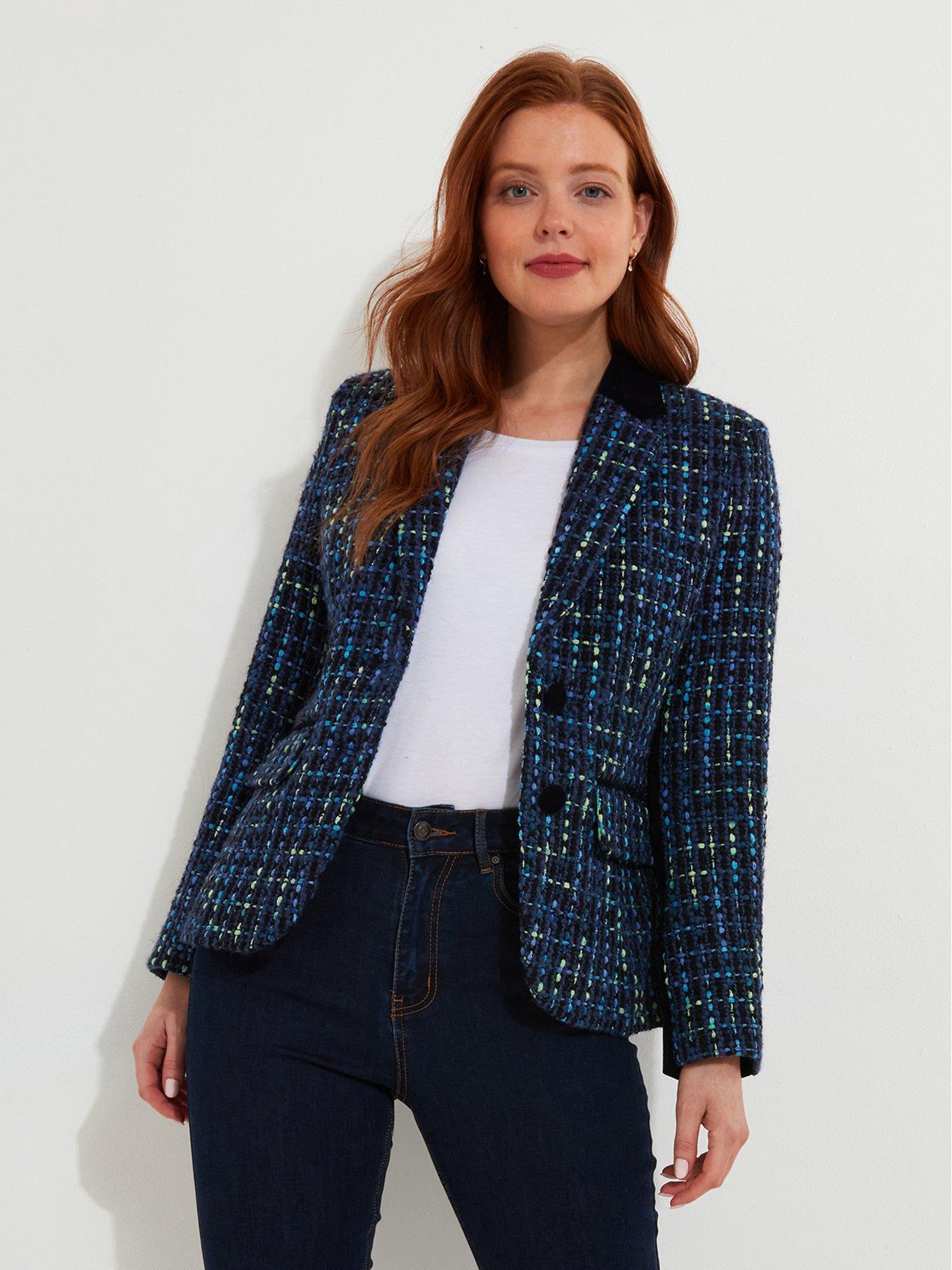 Women's blue blazer jacket sale