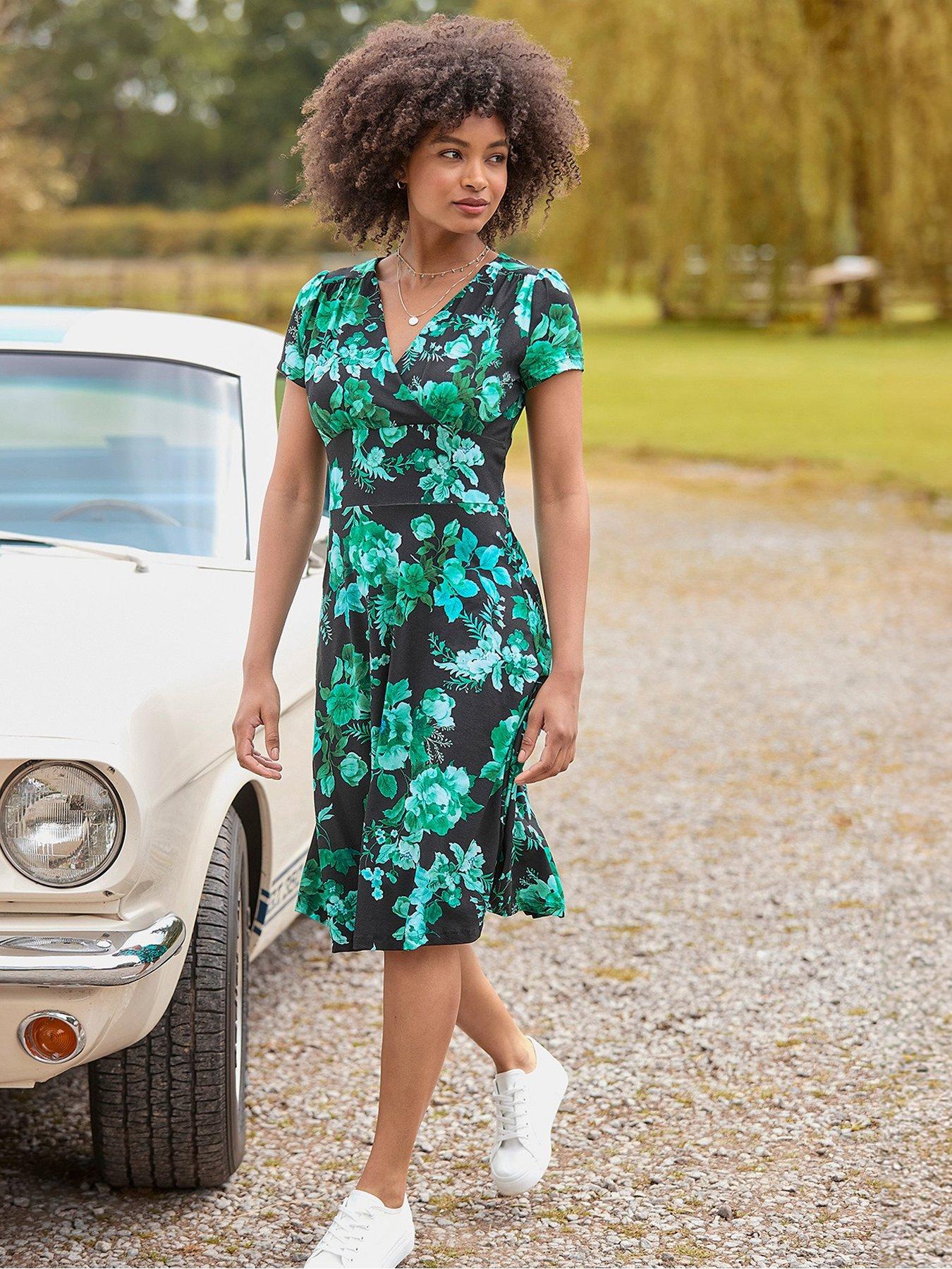 Joe Browns Hallie Floral Printed Jersey Mini Dress - Black