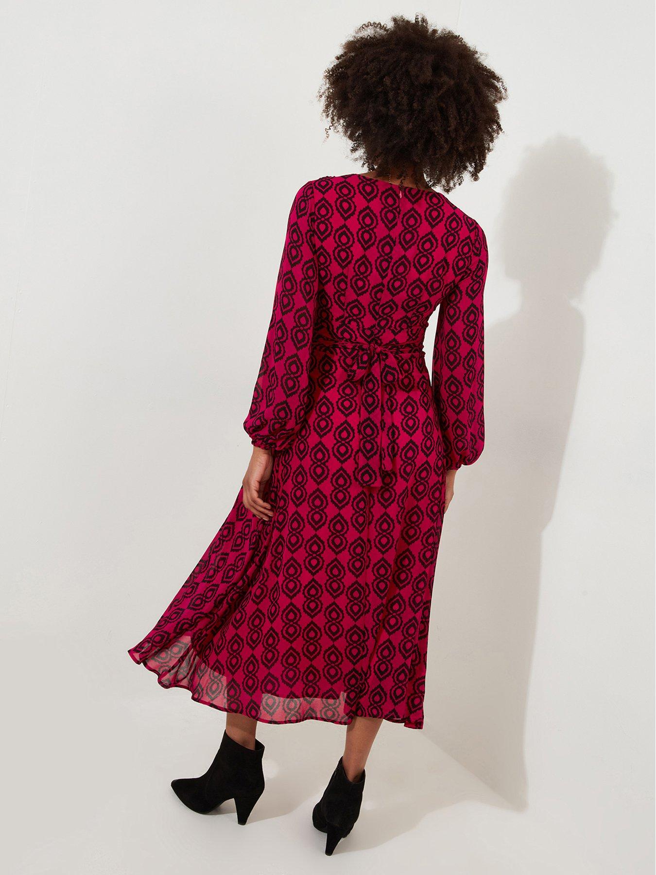 joe-browns-geometric-print-midi-dress-pinkback