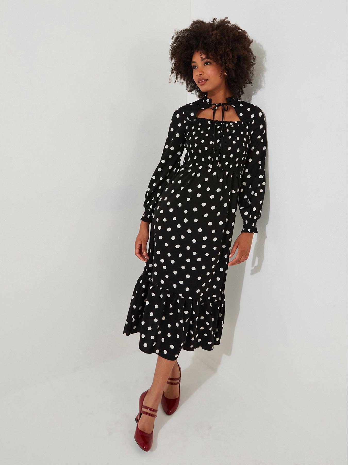 joe-browns-polka-dot-print-midi-dress-blackback