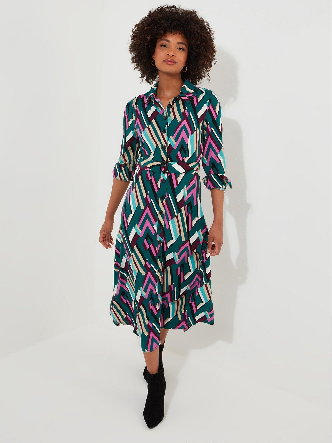 joe-browns-geometric-print-shirt-dress-multistillFront