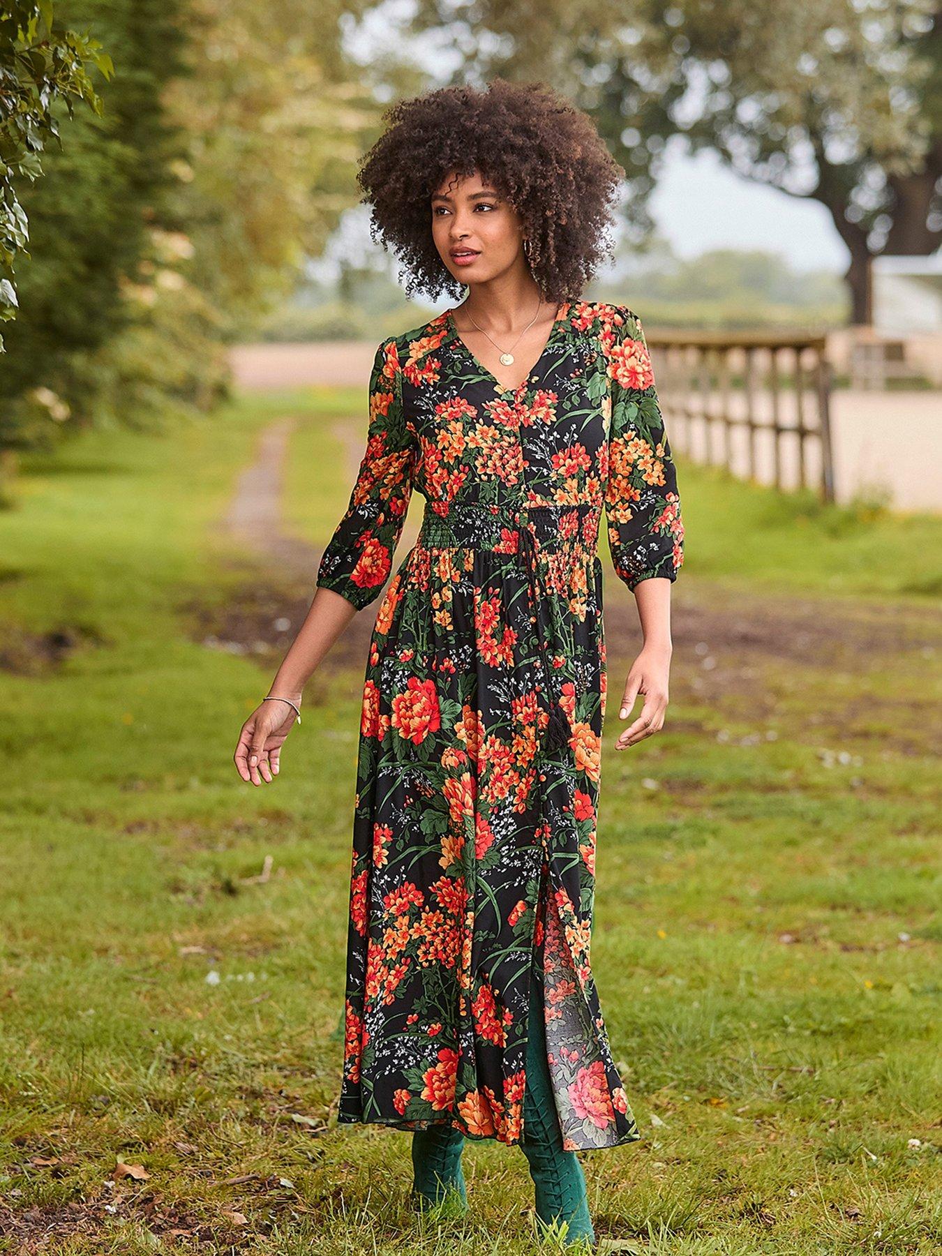 Dresses | Maxi (Long) | Casual | Orange | Long Sleeve | Women | Very