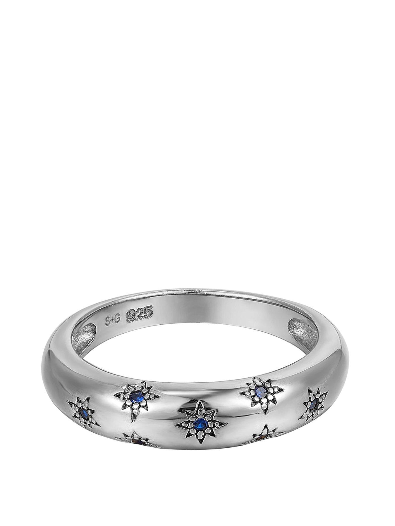 Seol + Gold Starry Sapphire Domed Ring
