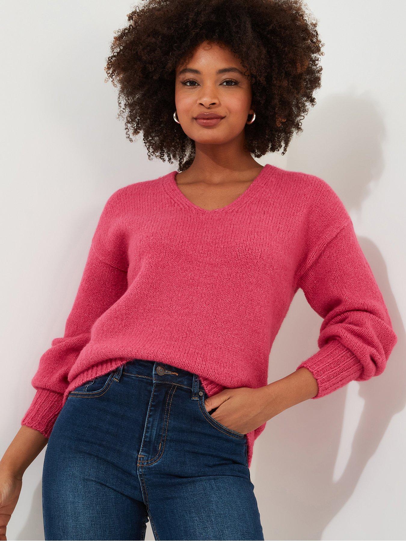 joe-browns-v-neck-knitted-jumper-pink