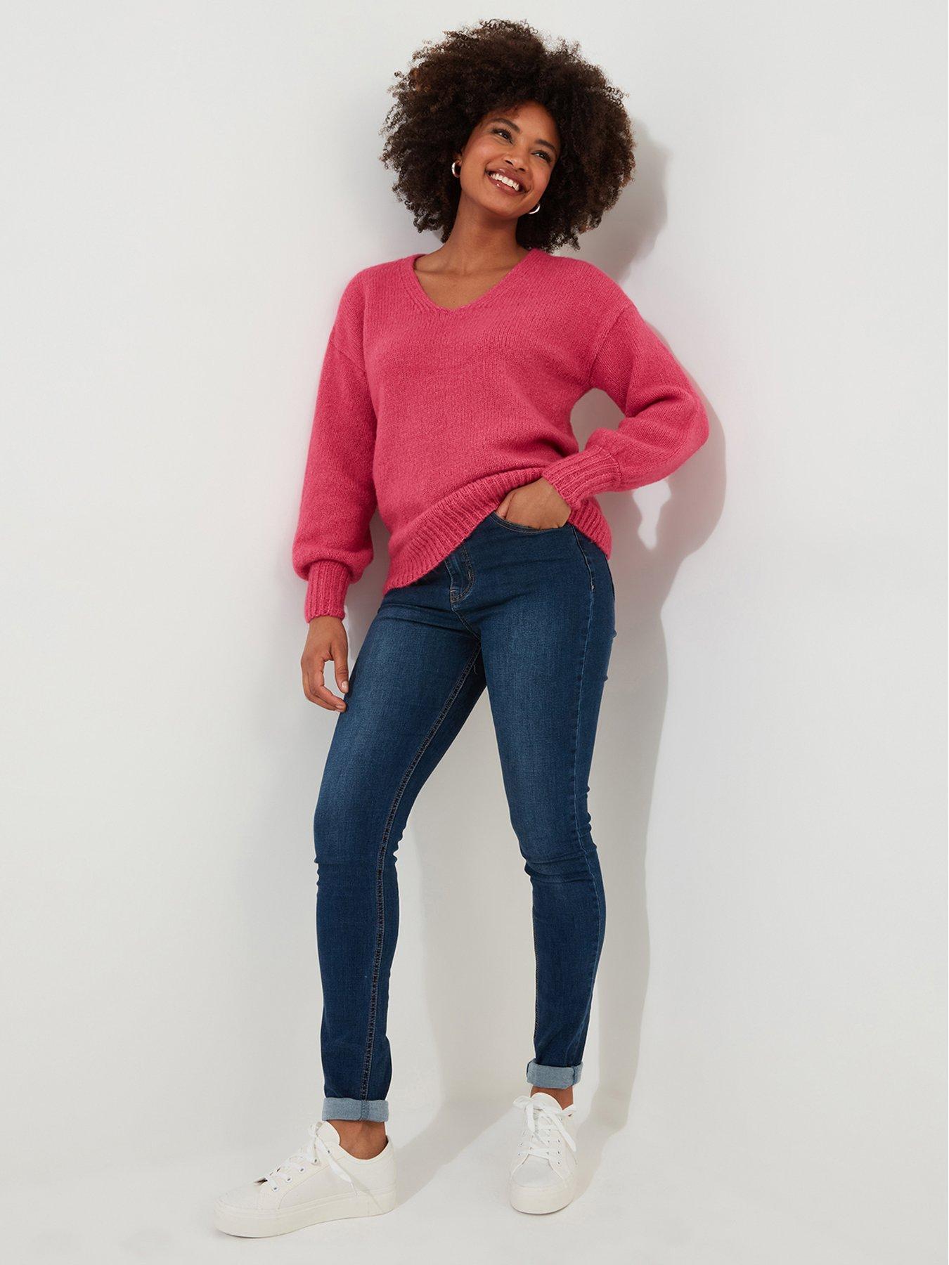 joe-browns-v-neck-knitted-jumper-pinkstillFront