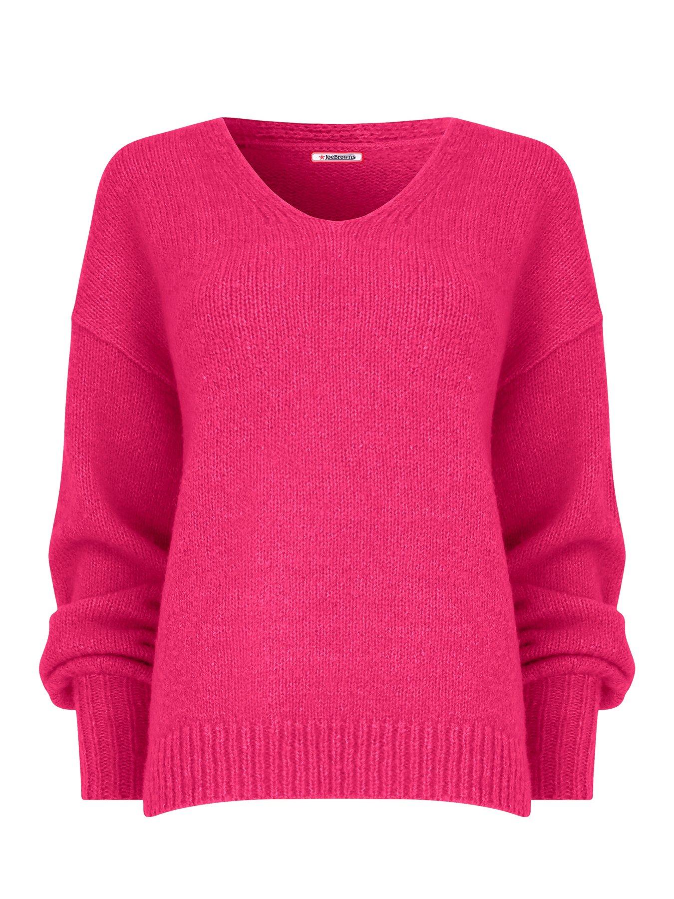 joe-browns-v-neck-knitted-jumper-pinkdetail