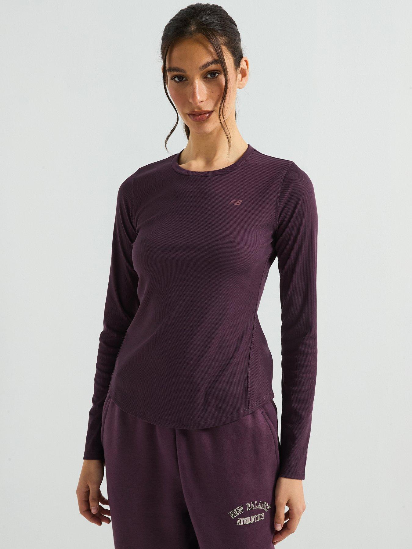 undefined Womens Micro-rib Long Sleeve - Brown