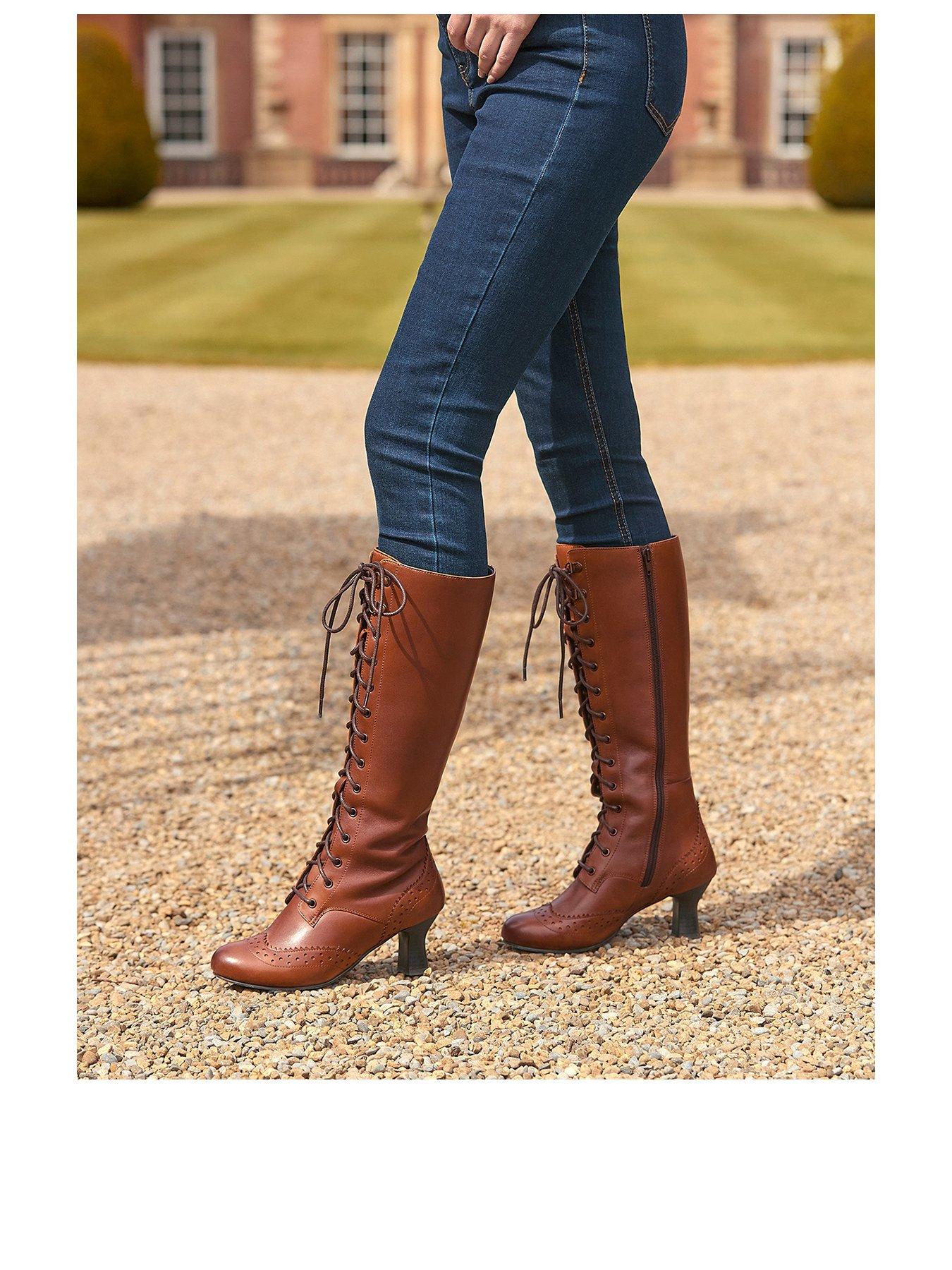 joe-browns-lace-up-leather-boots-brownstillFront