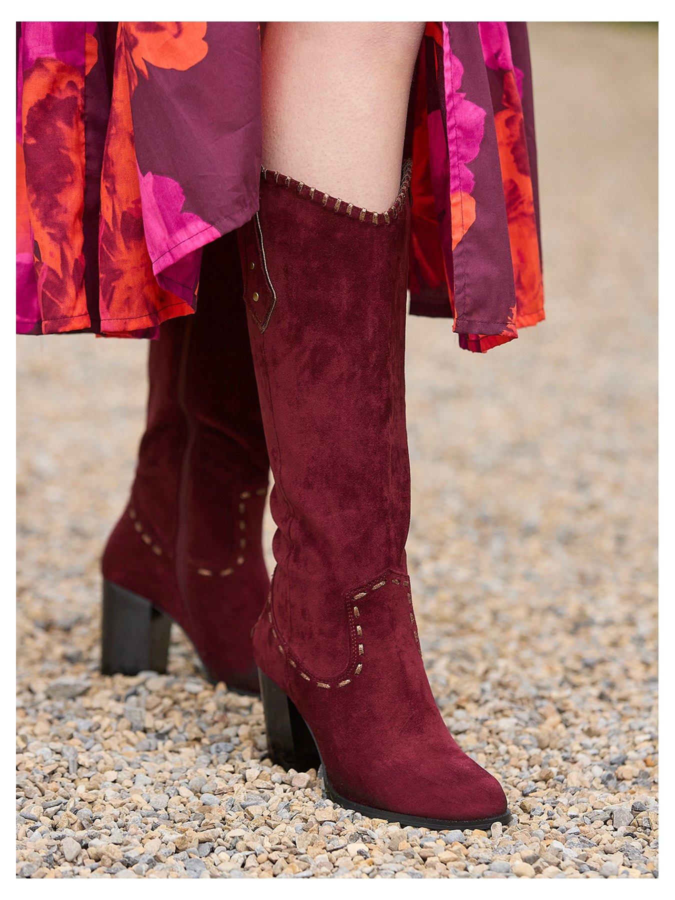 joe-browns-suede-western-calf-boot-pinkdetail