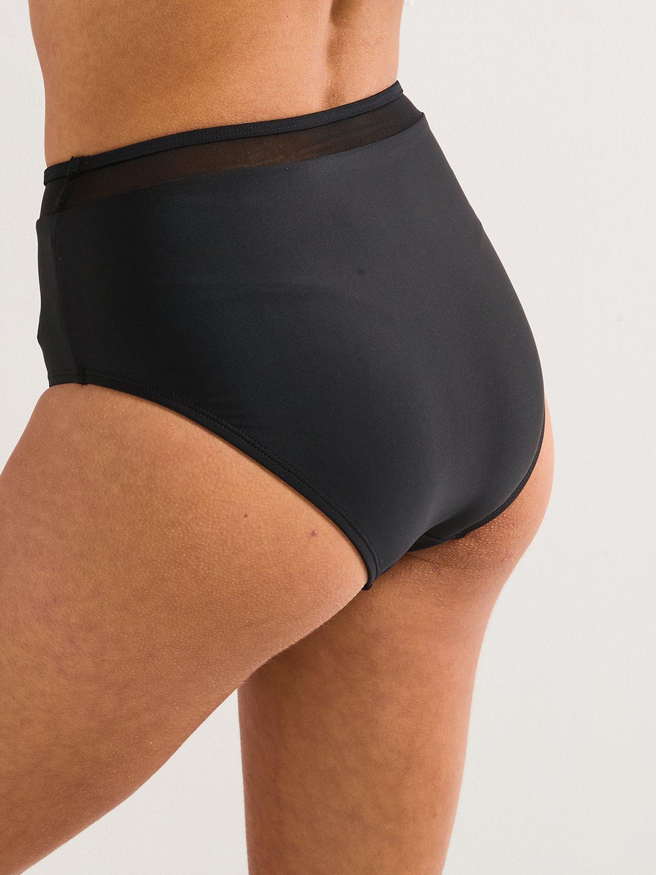 Image 3 of 6 of Everyday Shape Enhancing Mesh Insert High Waisted Brief - Black