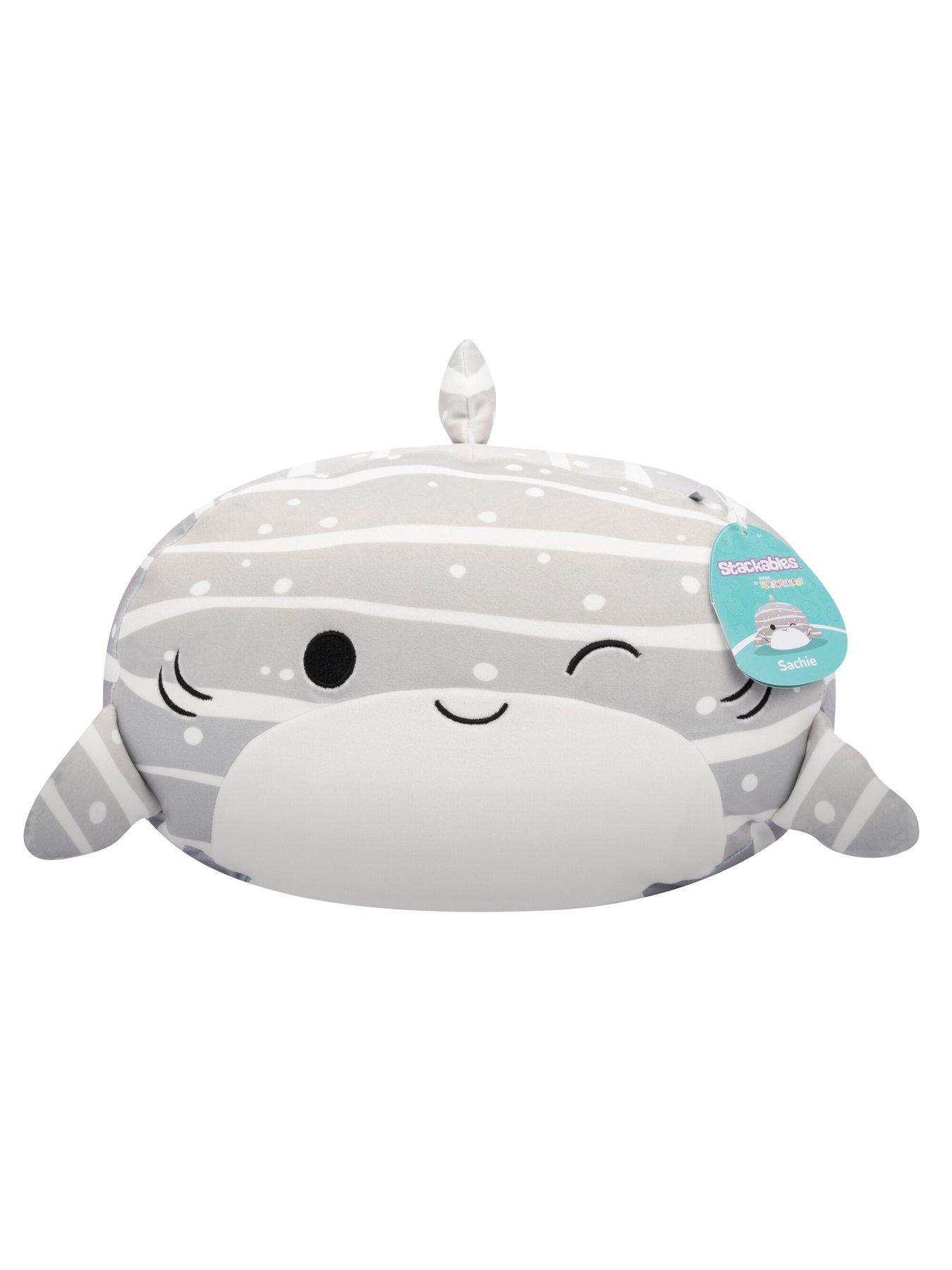 Image 5 of 7 of Squishmallows Original Squishmallows Stackables 12-Inch Sachie the Grey Striped Whale Shark