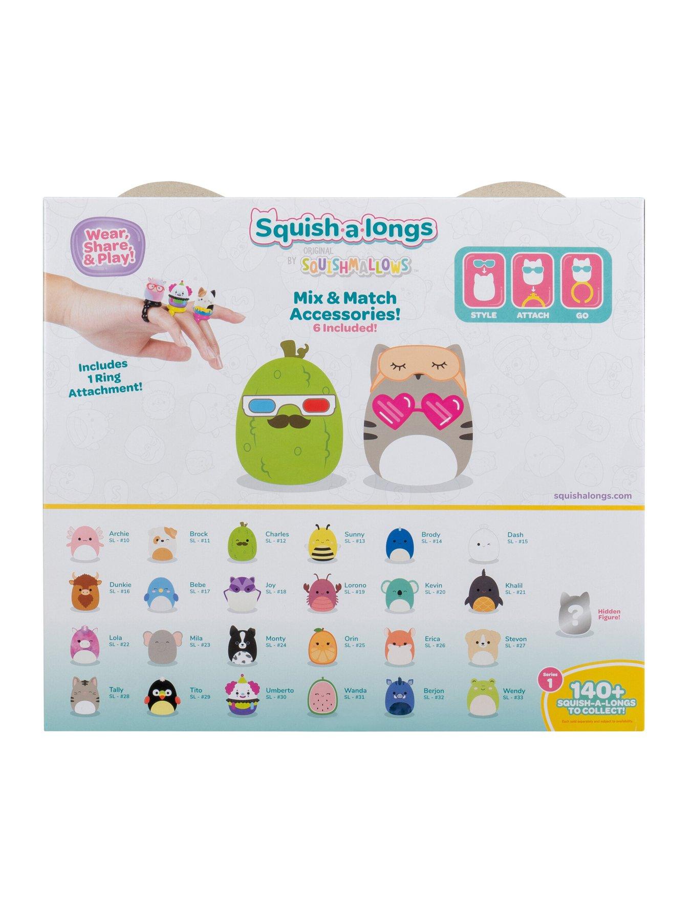 Image 7 of 8 of Squish-a-longs Squish-a-longs by Original Squishmallows 25 Pack - Series 1 - (25) 1" Mini-Squish with 5 Accessories, Ring, and Collector's Guide