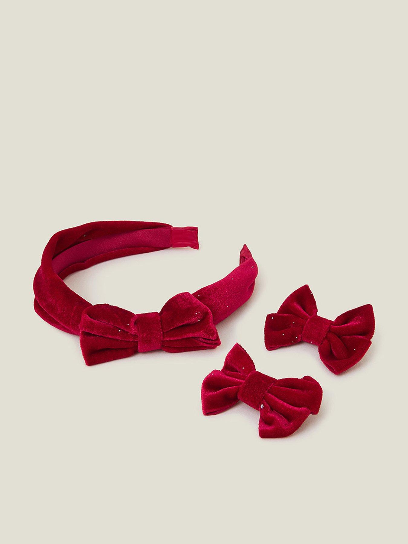 accessorize-girls-velvet-bow-hair-bundle-redfront