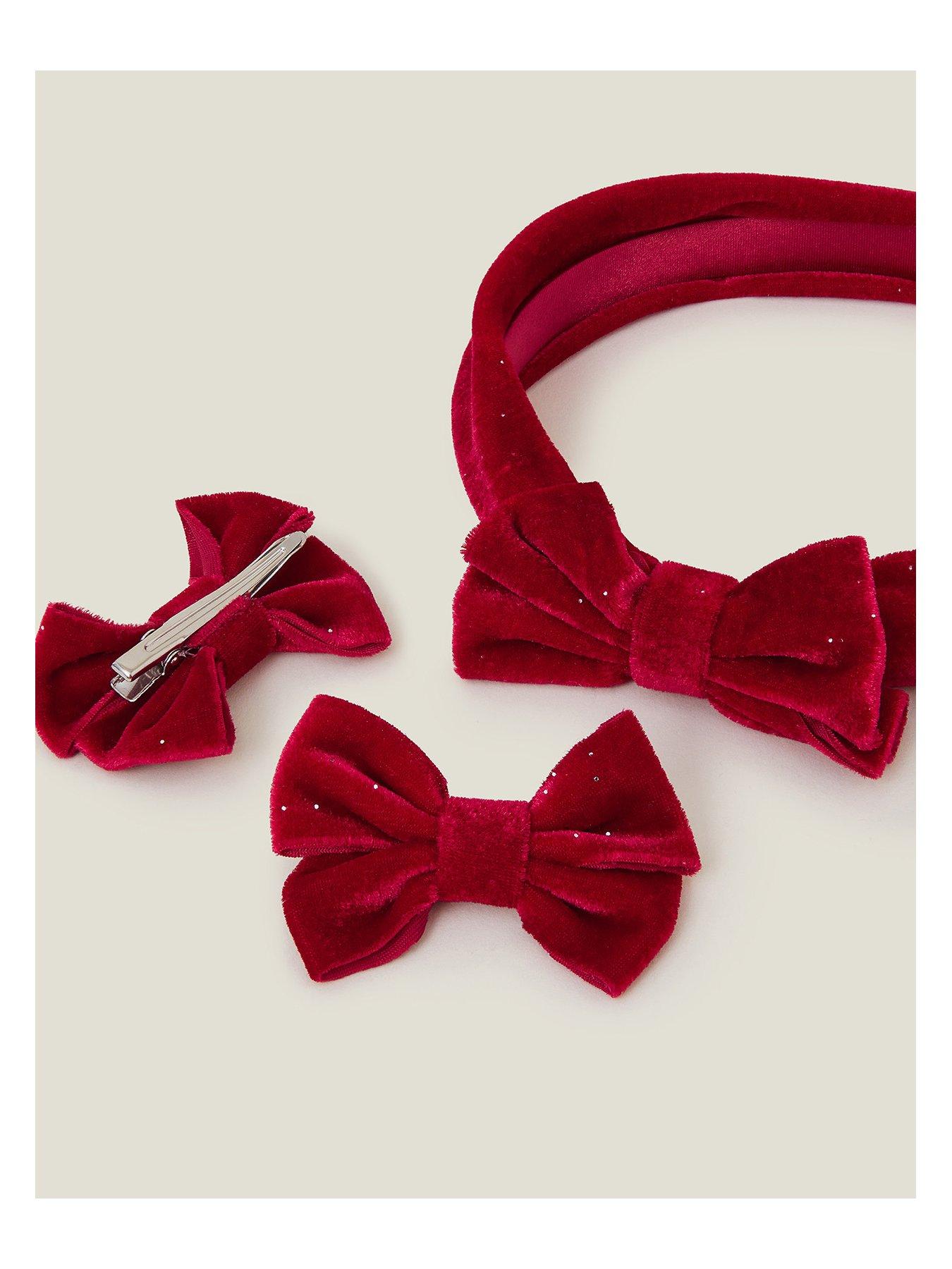 accessorize-girls-velvet-bow-hair-bundle-redback