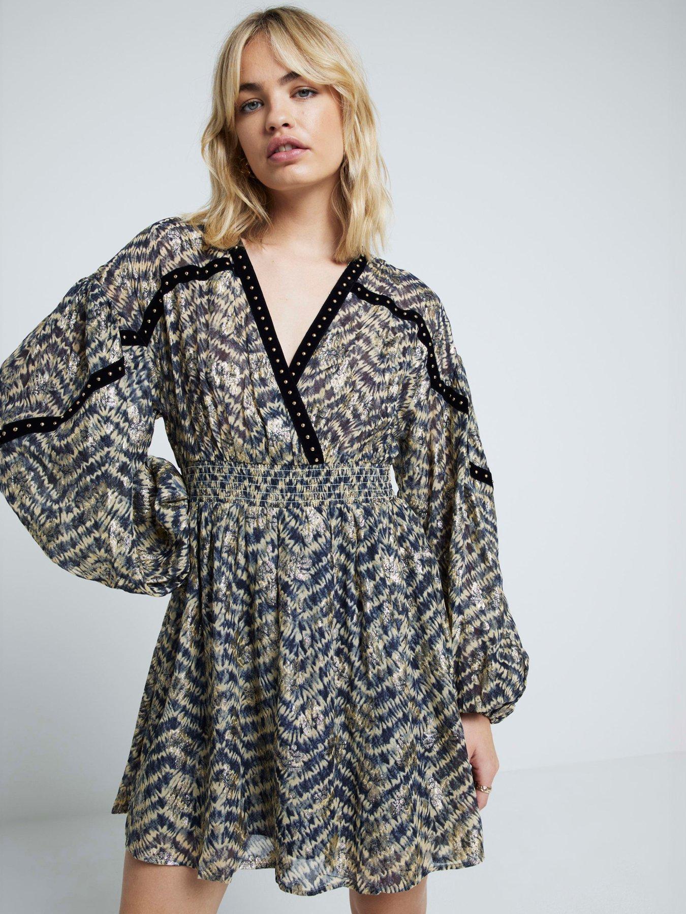 river-island-printed-mini-dress-greenfront