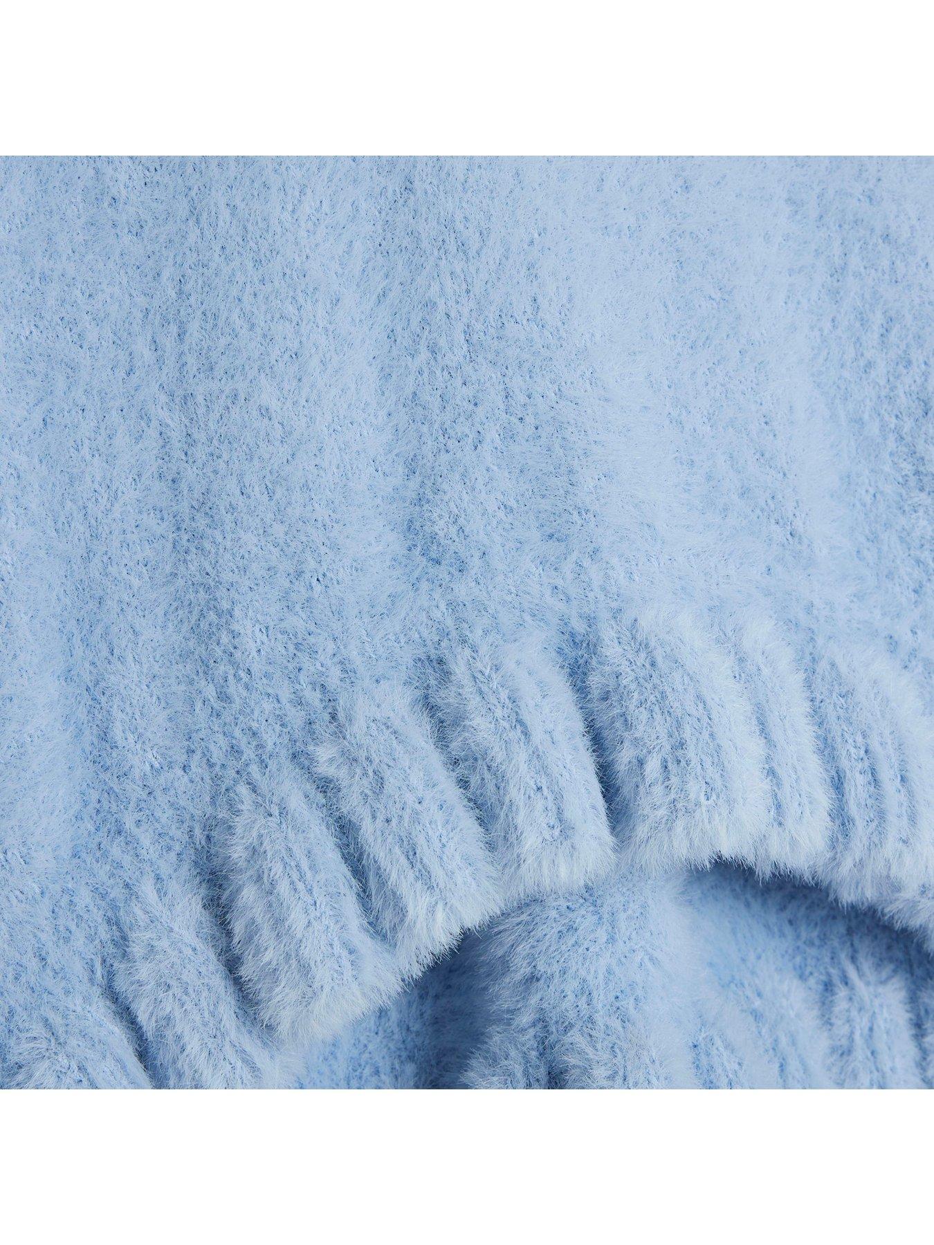 Image 3 of 4 of River Island Girls Frill Cropped Jumper - Blue