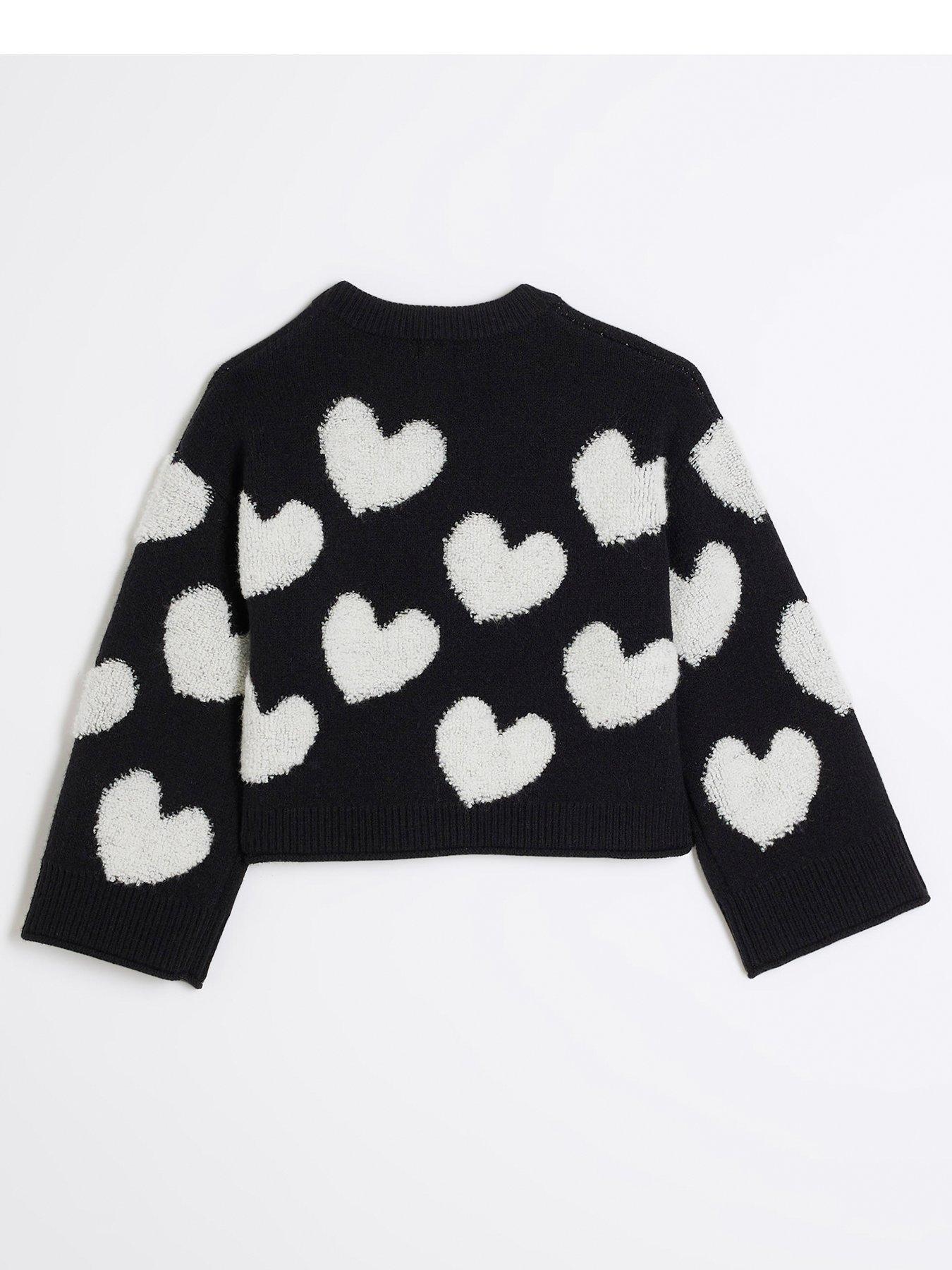 river-island-older-girl-boucle-heart-jumper-blackback