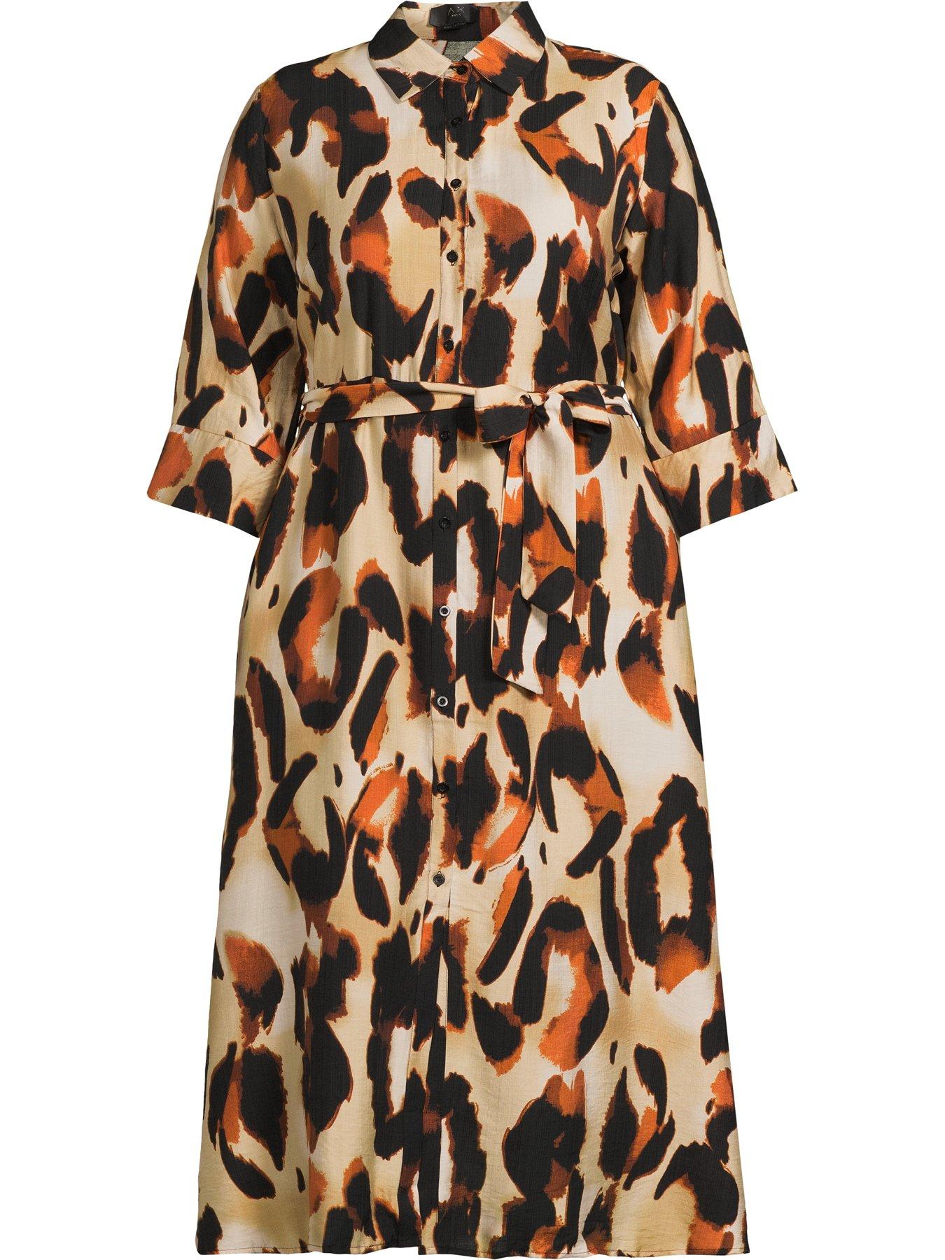 Ax Paris Midi Animal Print Shirt Dress AX PARIS CURVE Curve Leopard Print  Midi Shirt Dress