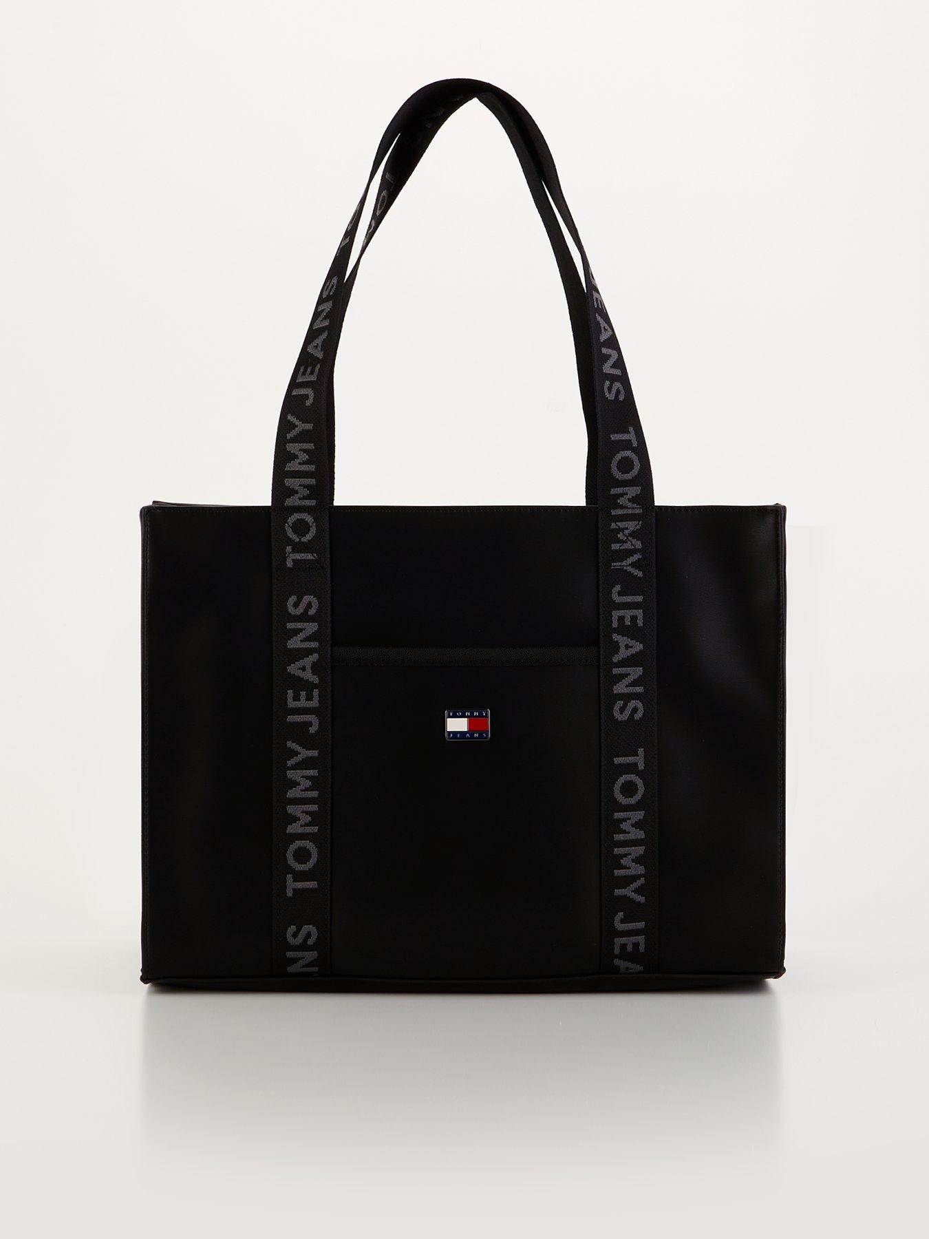 Image 1 of 4 of Tommy Jeans Logo Detail Mini Tote Bag - Black