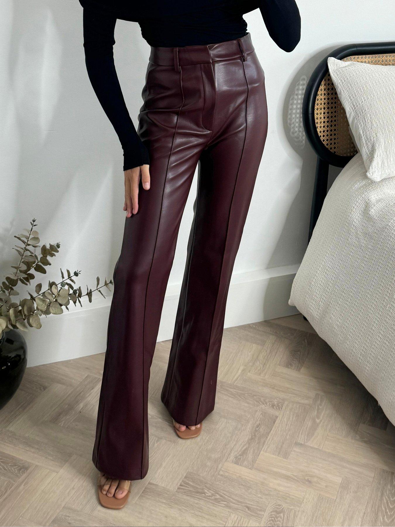 Image 4 of 4 of Style Cheat Pu Wide Leg Trouser - Red