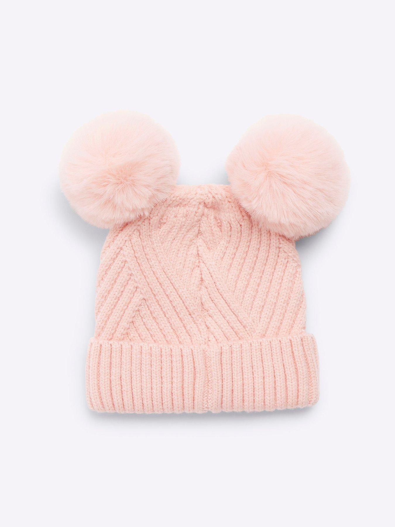 river-island-baby-baby-girl-double-pom-pom-beanie-pinkback