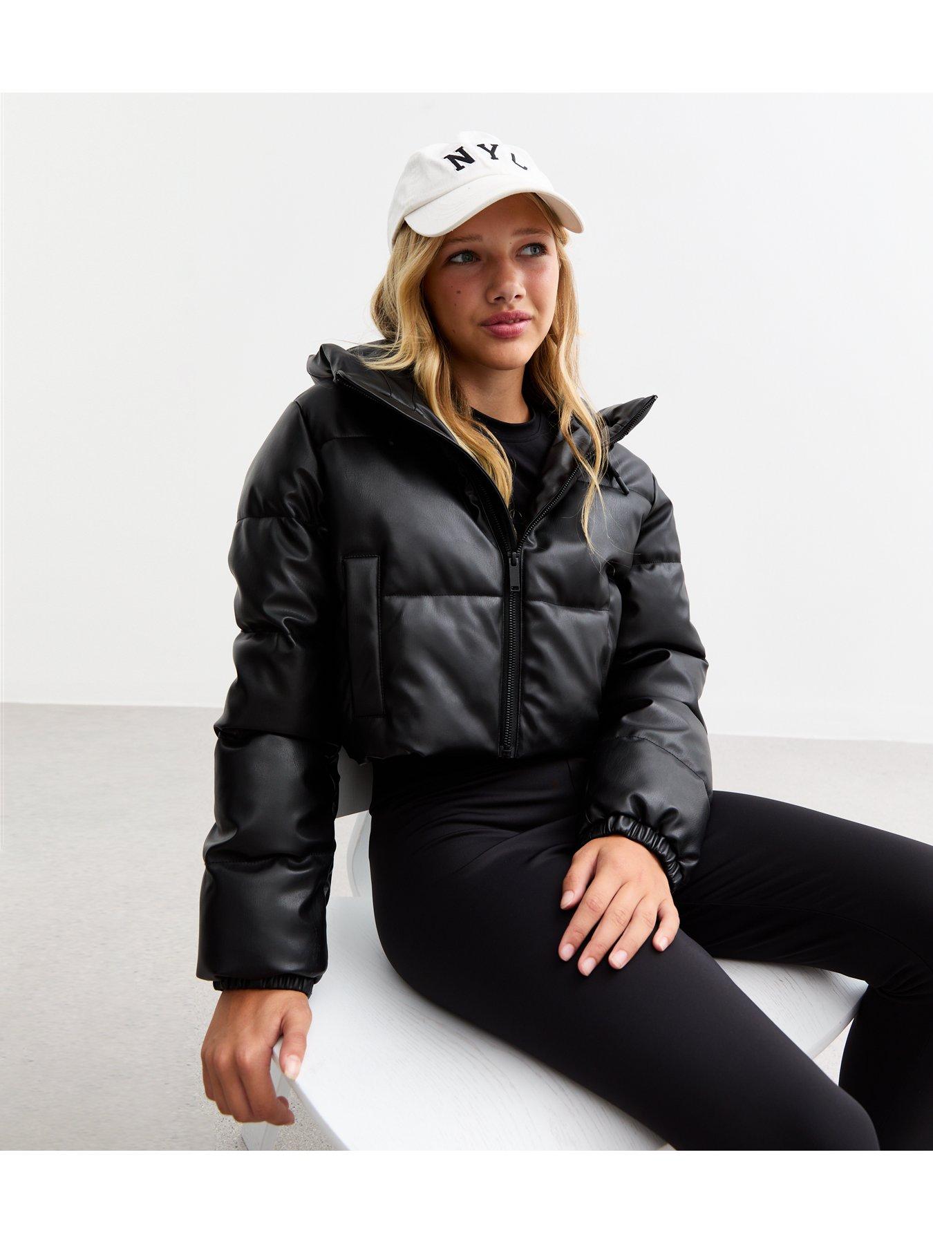 new-look-915-girls-black-faux-leather-hooded-crop-padded-jacketoutfit