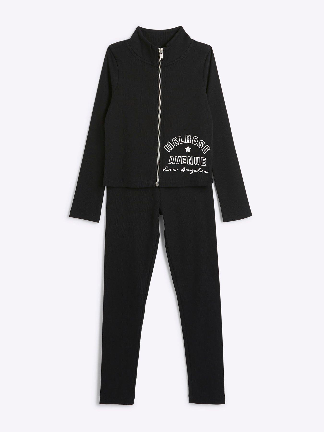 river-island-girls-ribbed-zip-up-sweatshirt-set-blackstillFront