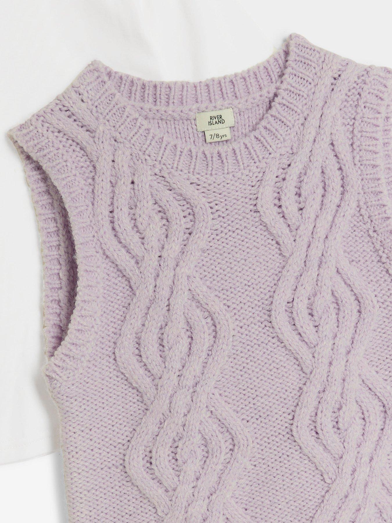 river-island-girls-cable-knit-vest-top-and-t-shirt-purpleoutfit