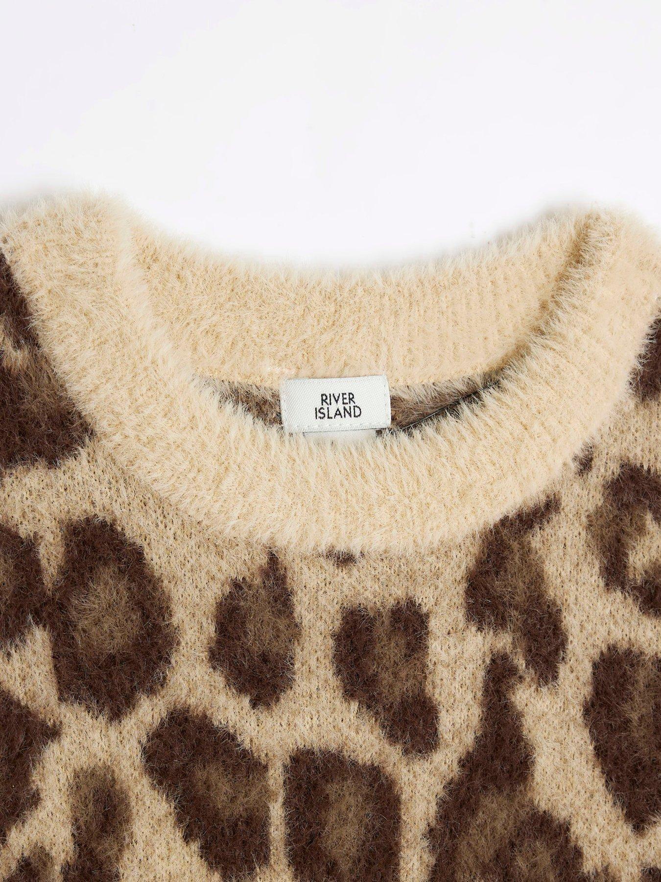 river-island-older-girl-leopard-fluffy-frill-jumper-browndetail