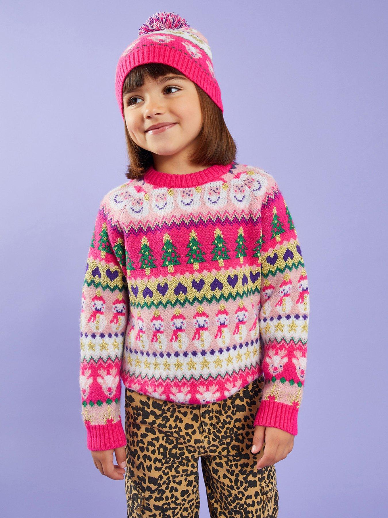 accessorize-girls-christmas-fairisle-beanie-pink