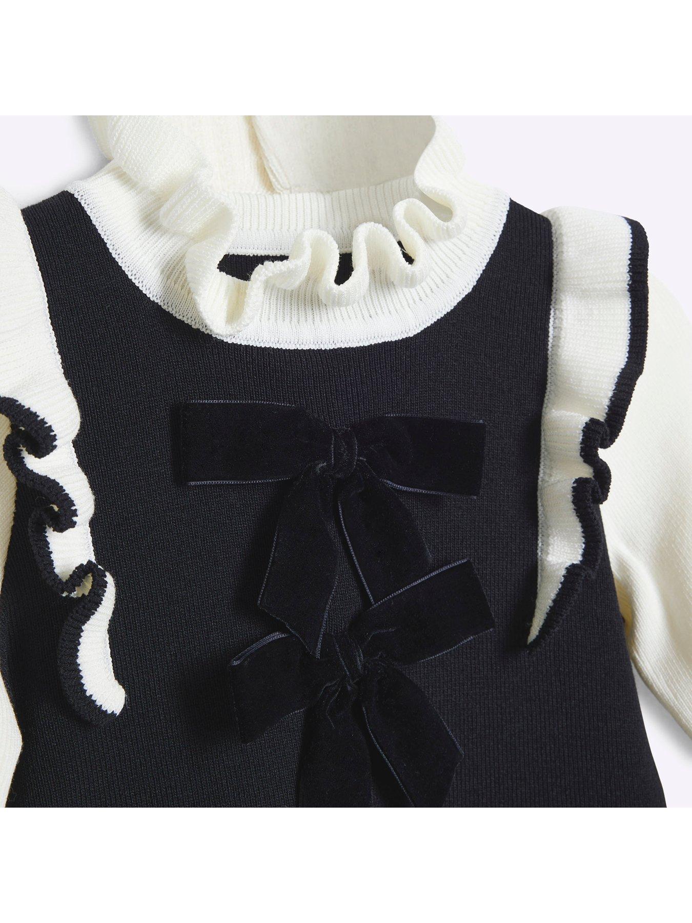 river-island-mini-mini-girls-knit-bow-dress-blackoutfit