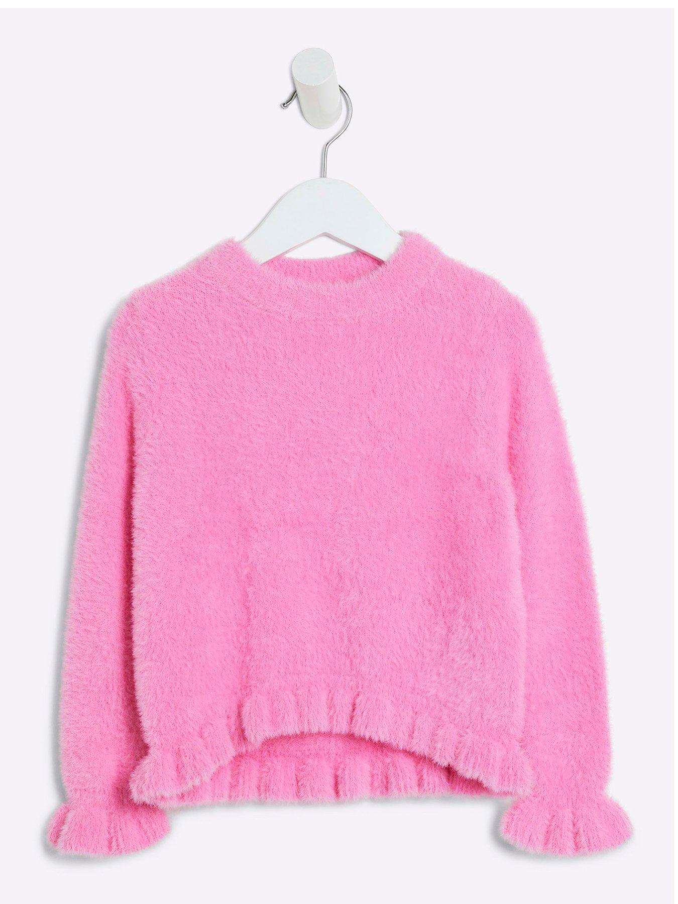 river-island-mini-mini-girls-fluff-knit-jumper-pink