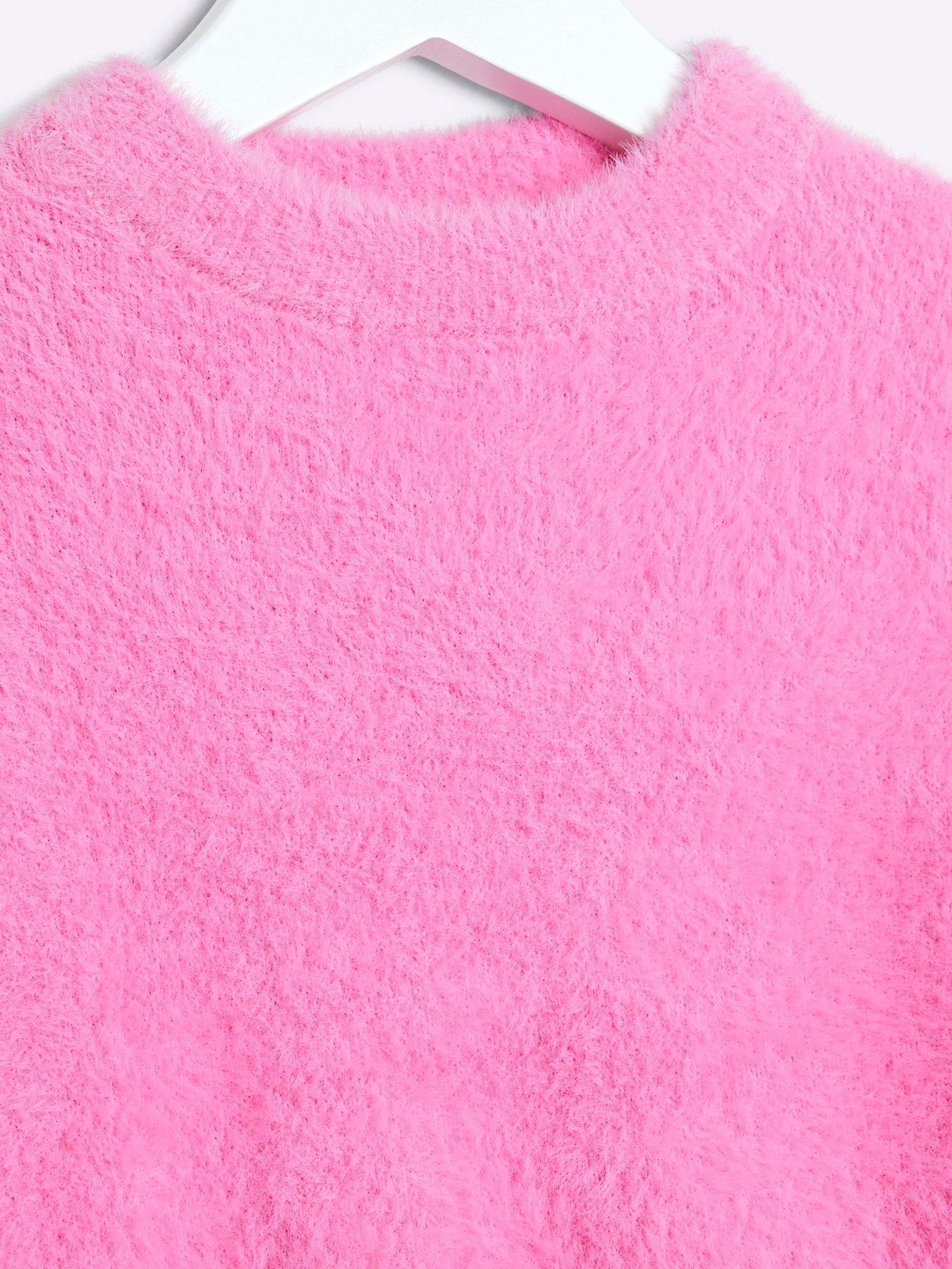 river-island-mini-mini-girls-fluff-knit-jumper-pinkdetail