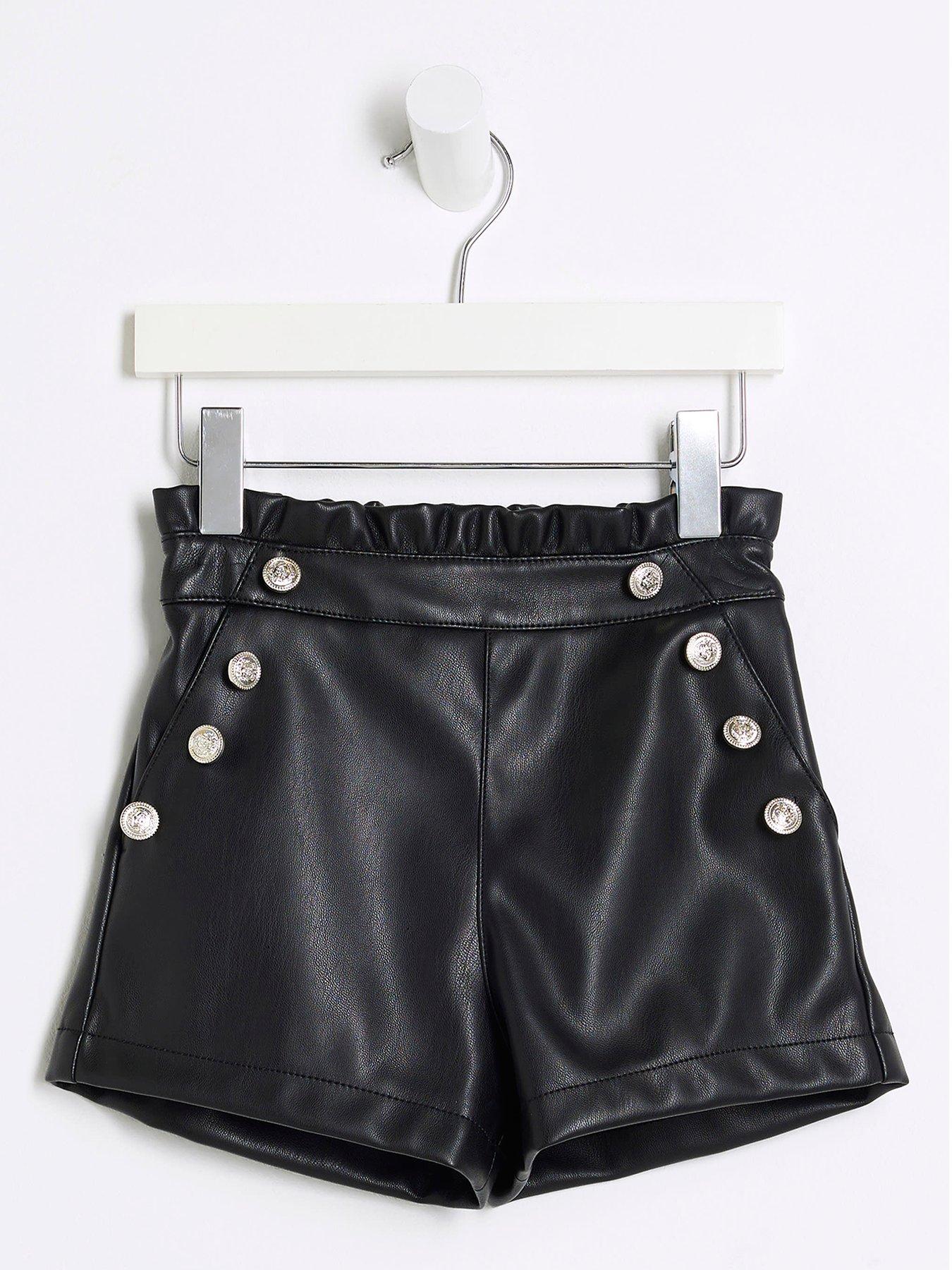 river-island-mini-faux-leather-button-shorts