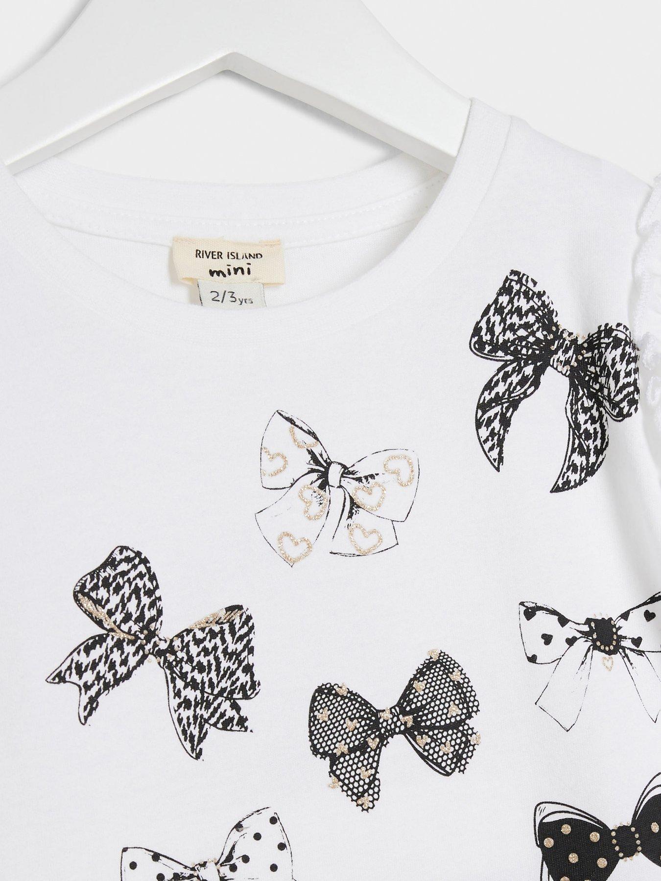 river-island-mini-mini-girls-bow-print-t-shirt-set-whiteoutfit