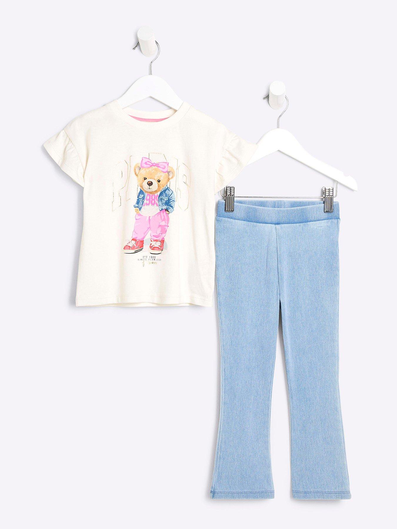 river-island-mini-mini-girl-paris-bear-t-shirt-set-cream