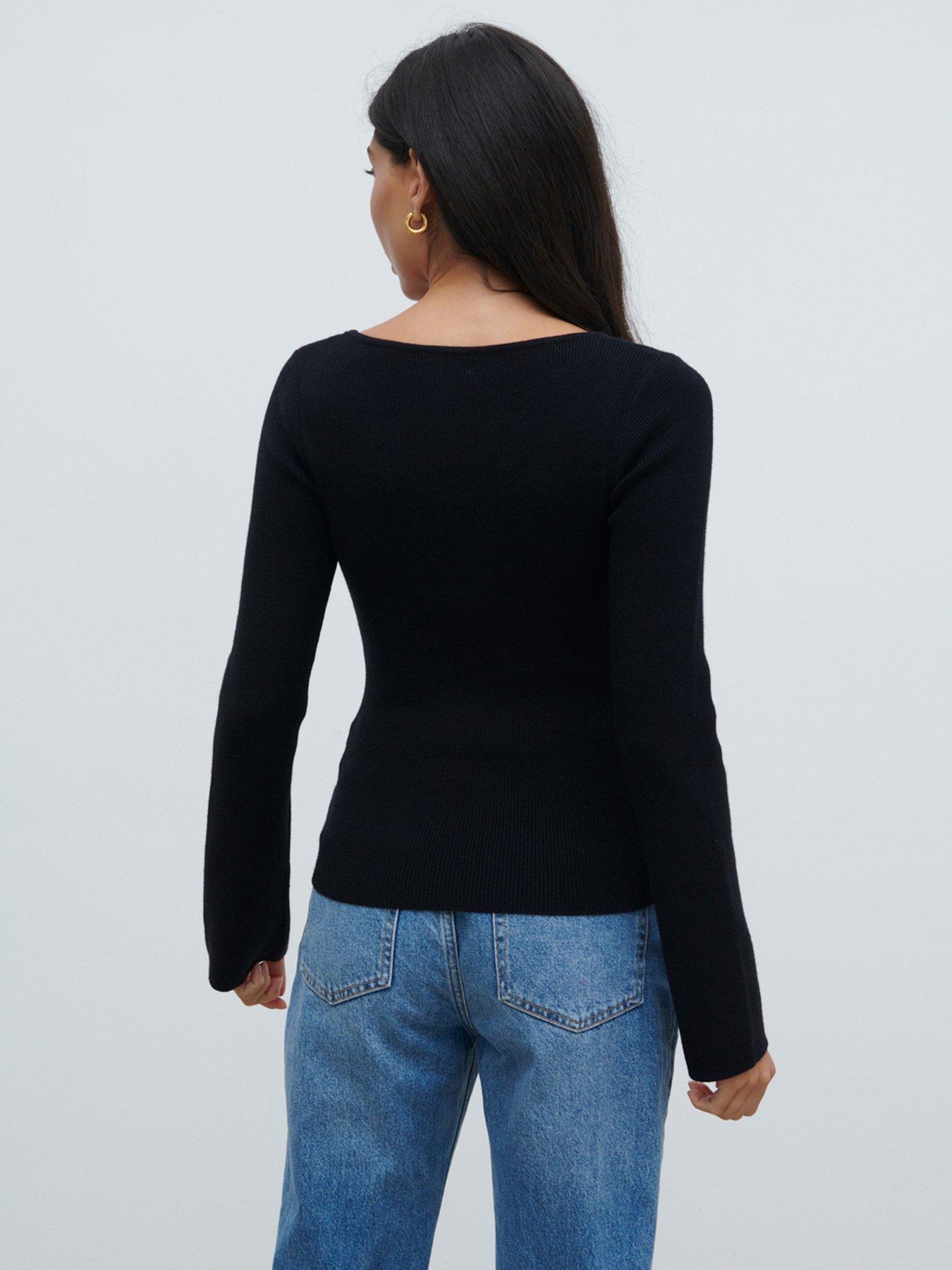 pretty-lavish-annabeth-double-bow-knit-top-blackstillFront