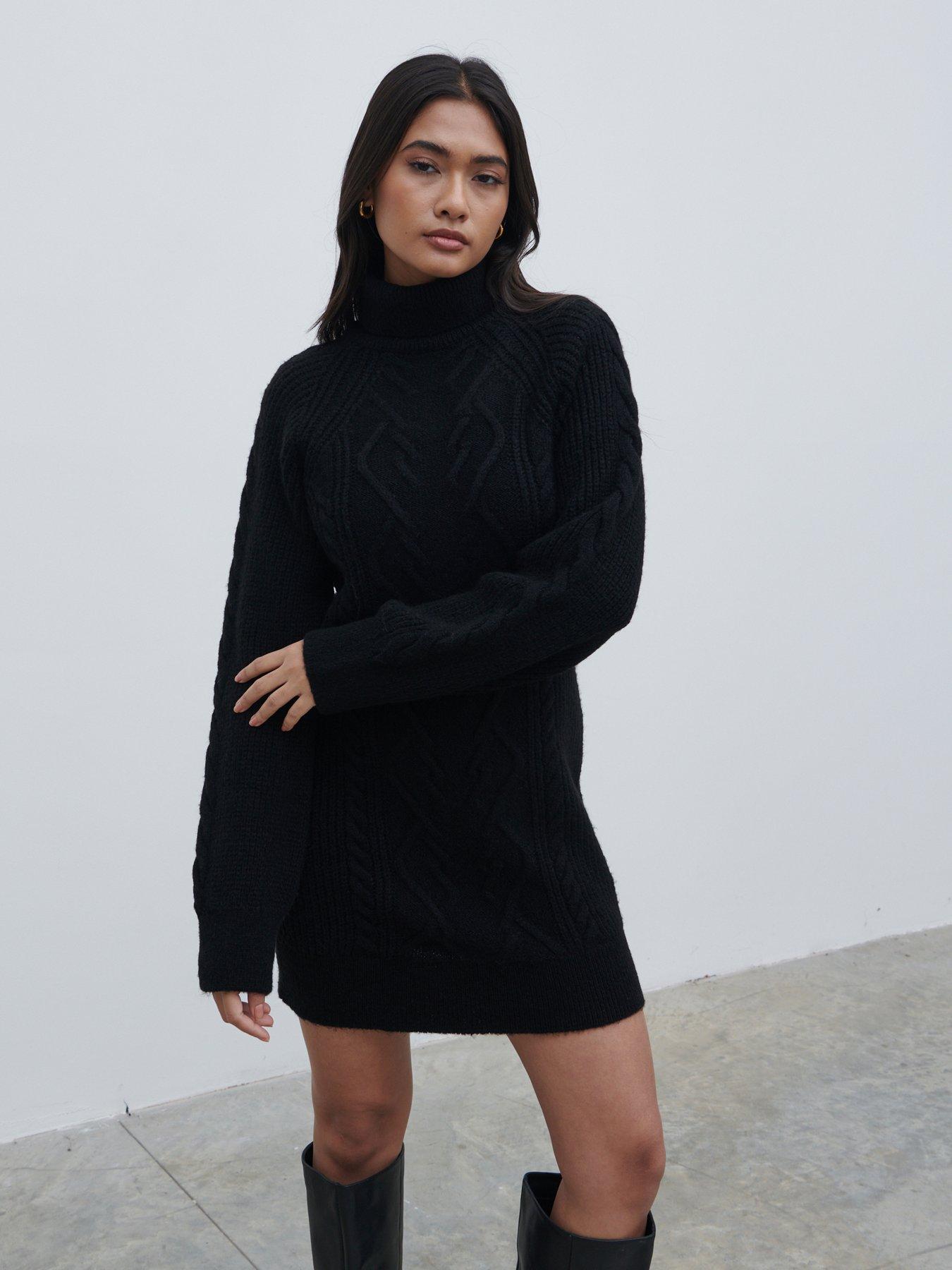 pretty-lavish-arabella-roll-neck-cable-knit-mini-dress-charcoal-black