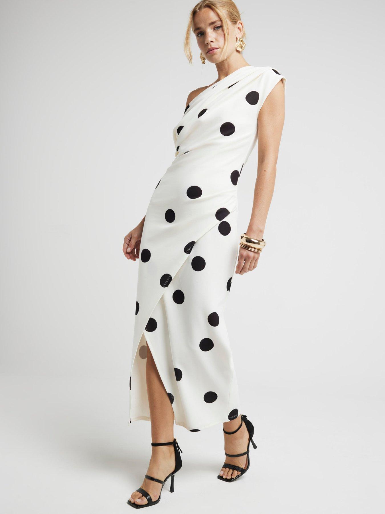 river-island-asymmetric-drape-spot-midi-dress-creamback