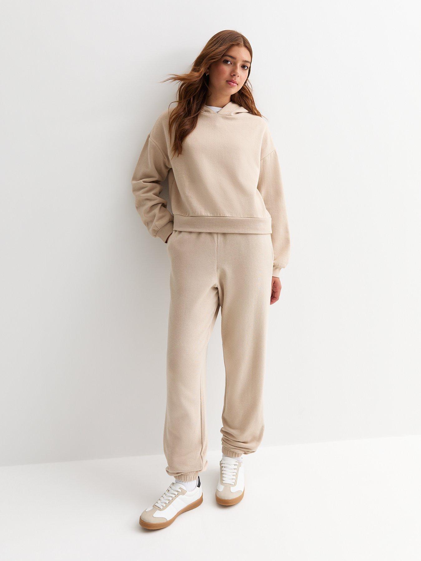 new-look-915-girls-stone-high-waist-cuffed-joggers