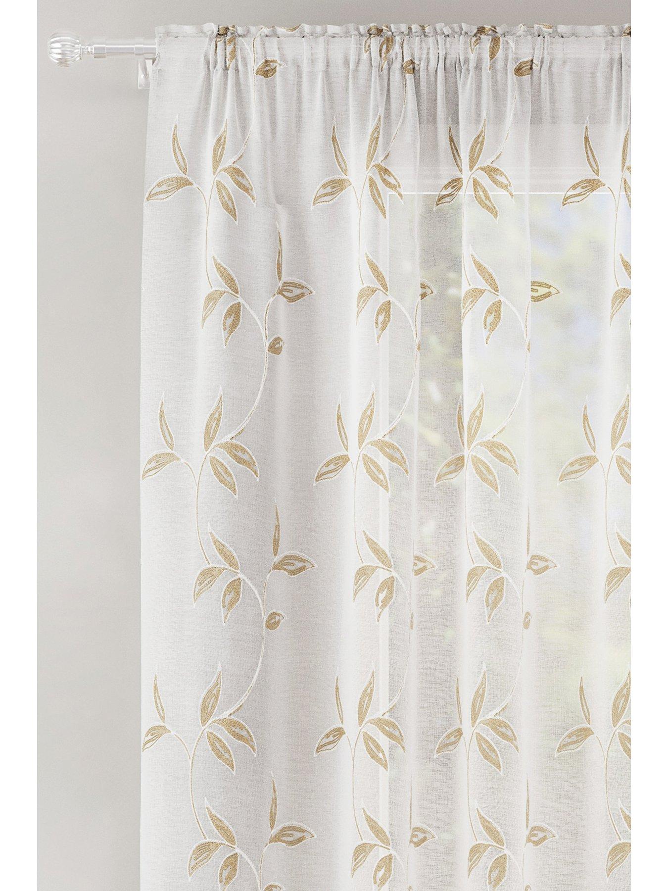 Image 2 of 3 of The Very Collection Floral Trail Slot Top Voile Pair