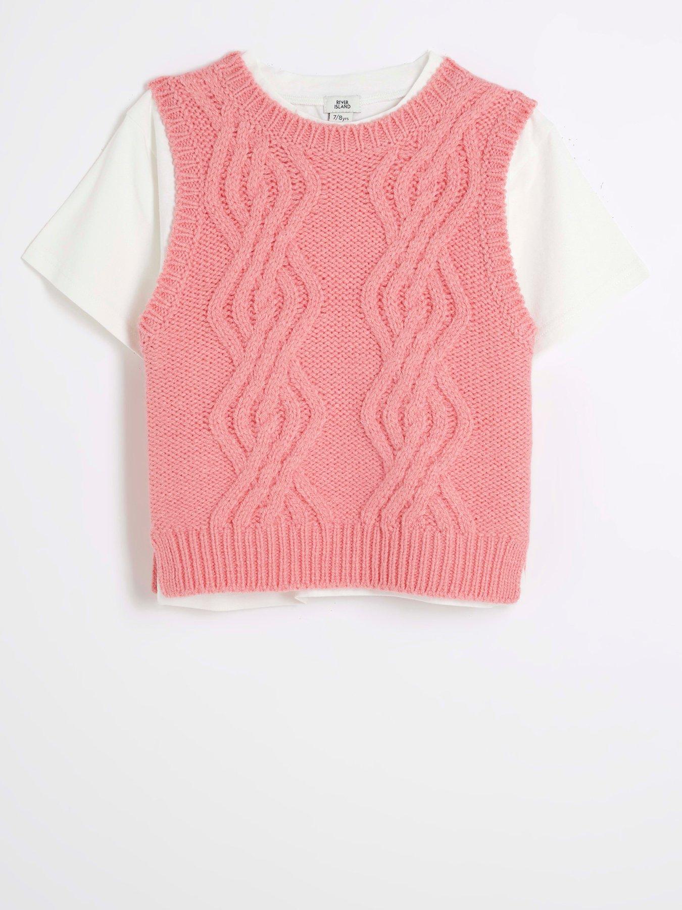 river-island-girls-cable-knit-vest-top-and-t-shirt-pinkstillFront