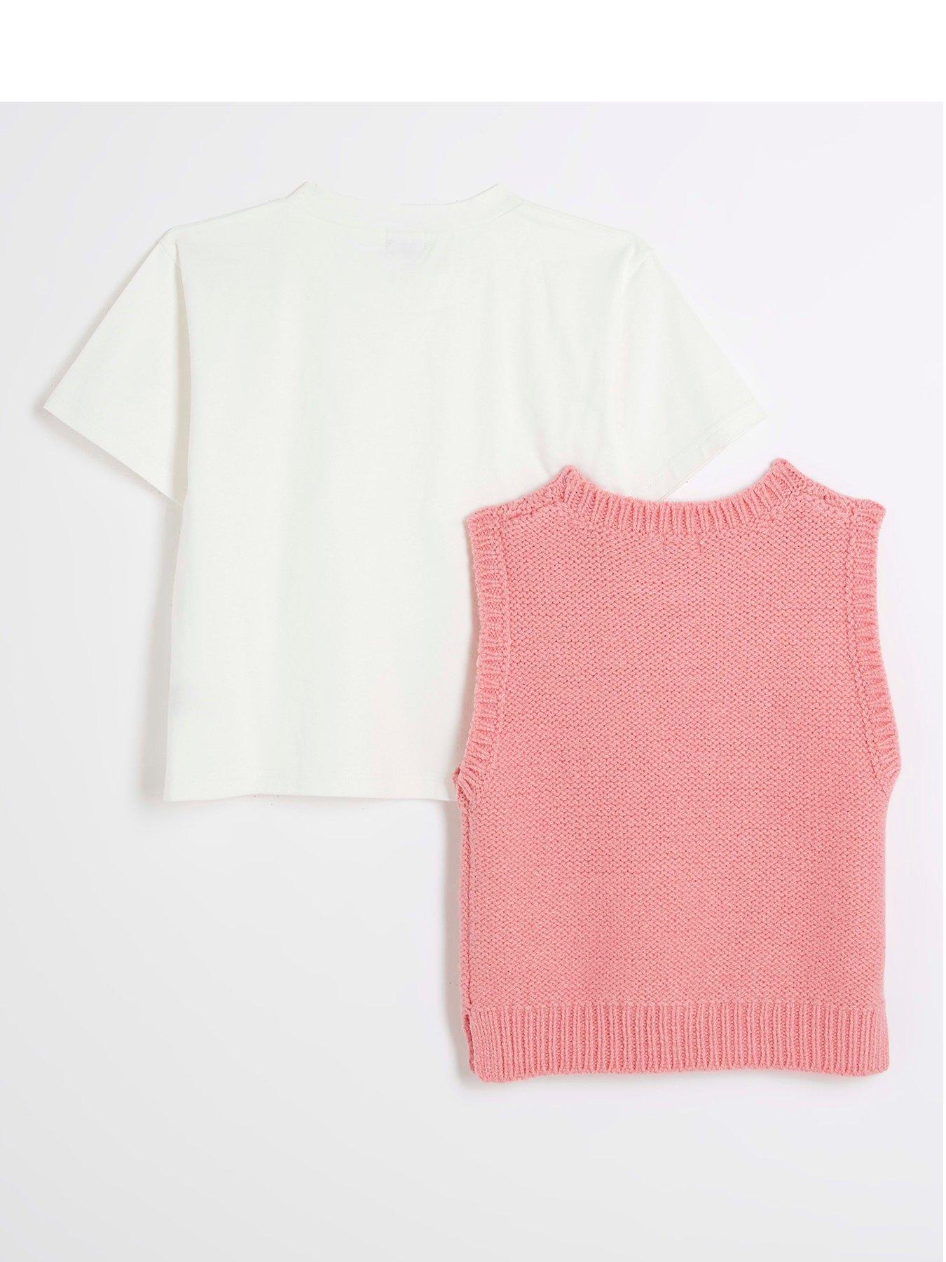 river-island-girls-cable-knit-vest-top-and-t-shirt-pinkback