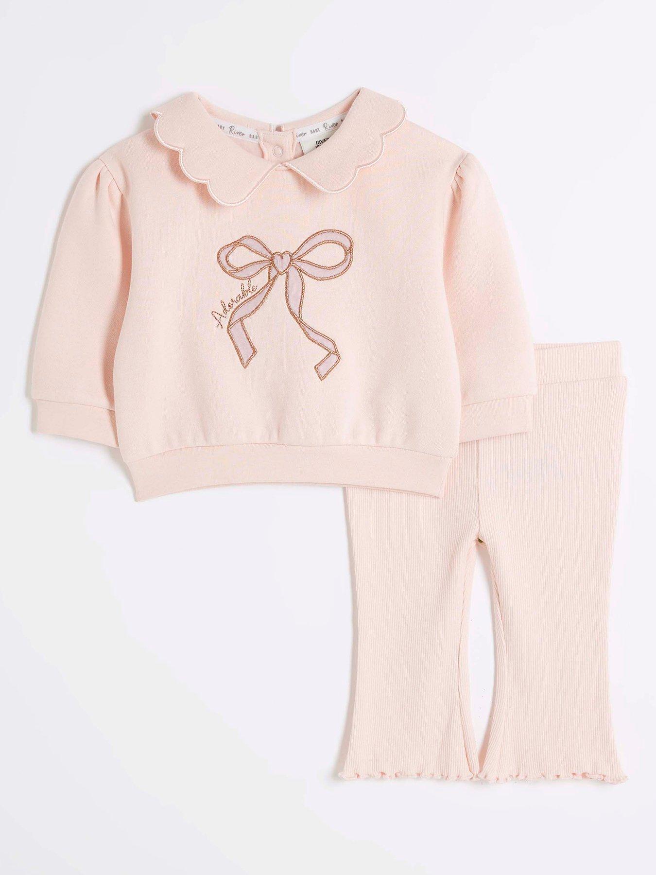 river-island-baby-baby-girl-frill-collar-sweatshirt-set-pinkfront