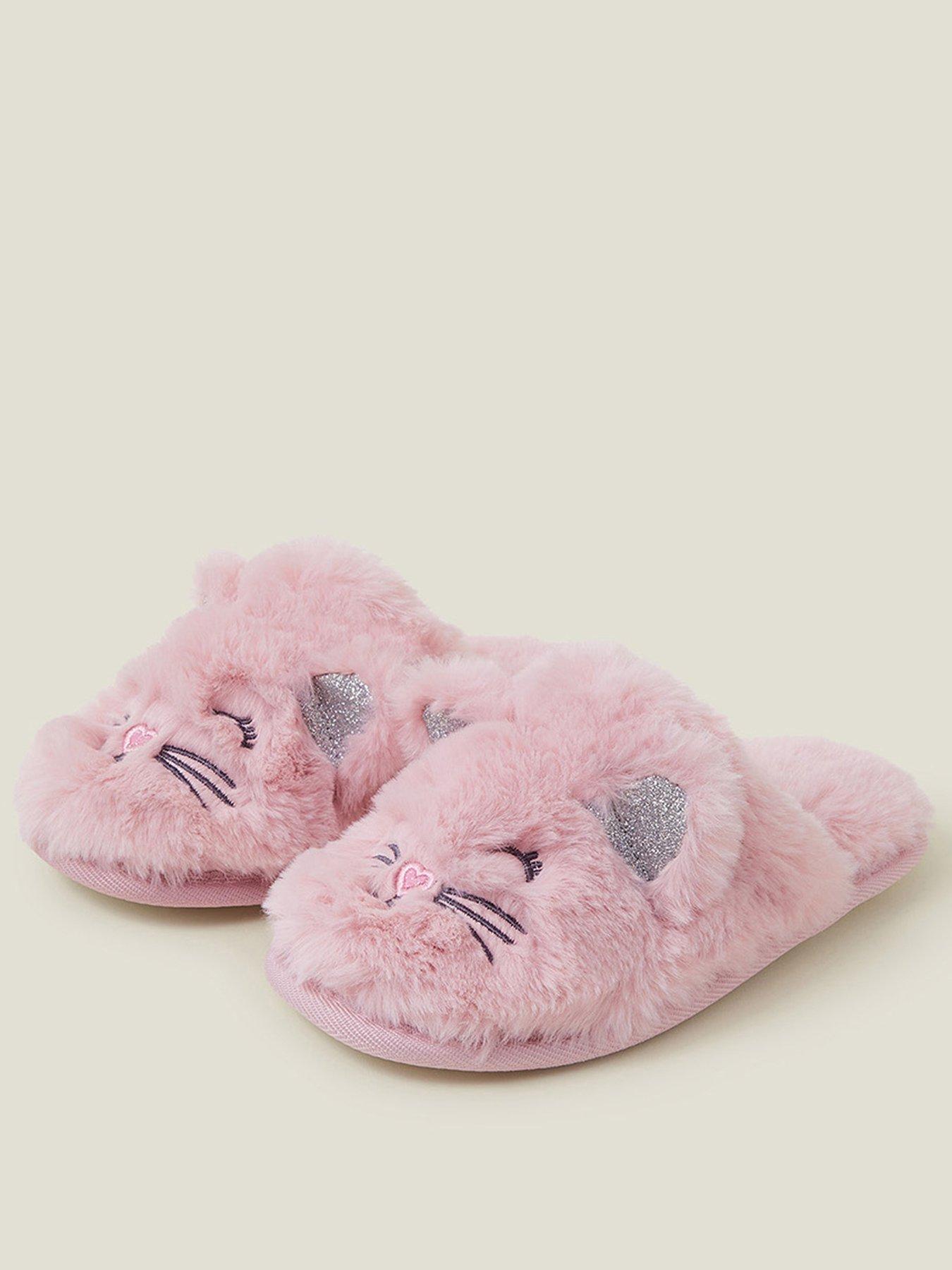 accessorize-girls-cat-fluffy-mules-pinkstillFront