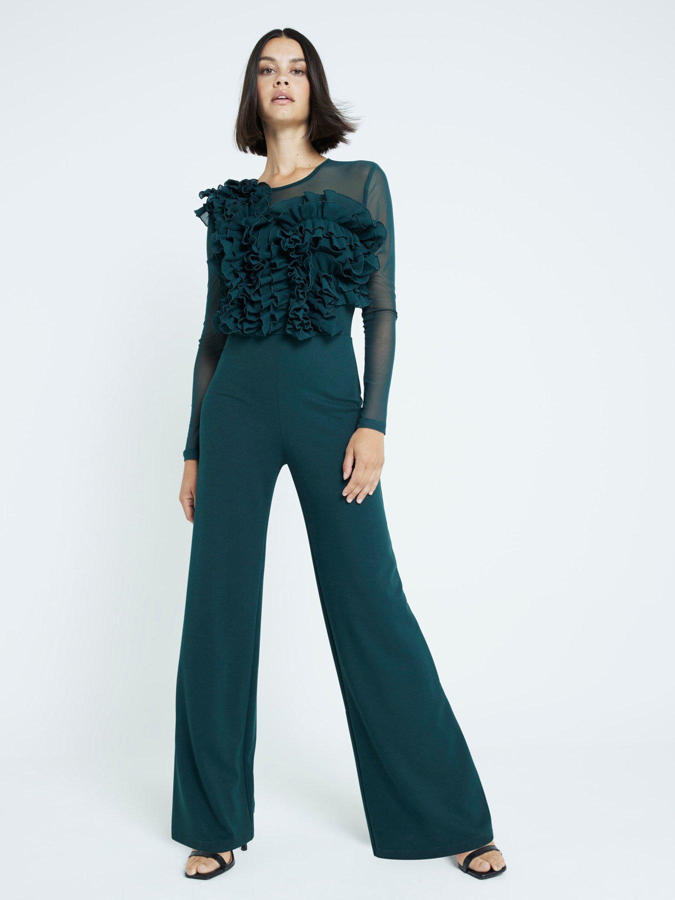 river-island-volume-frill-jumpsuit-dark-greendetail