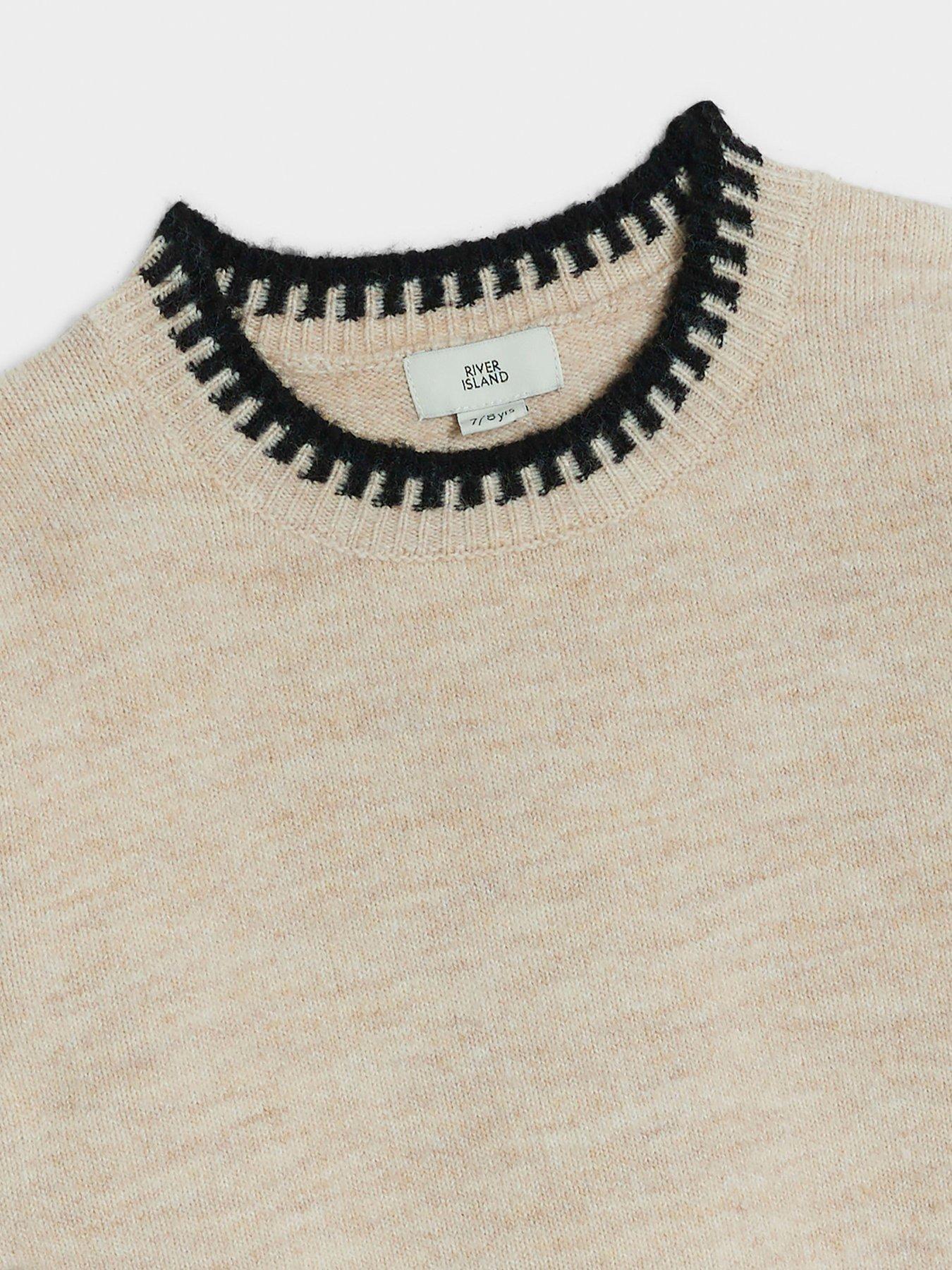 river-island-older-girl-knit-whipstitch-jumper-set-beigedetail