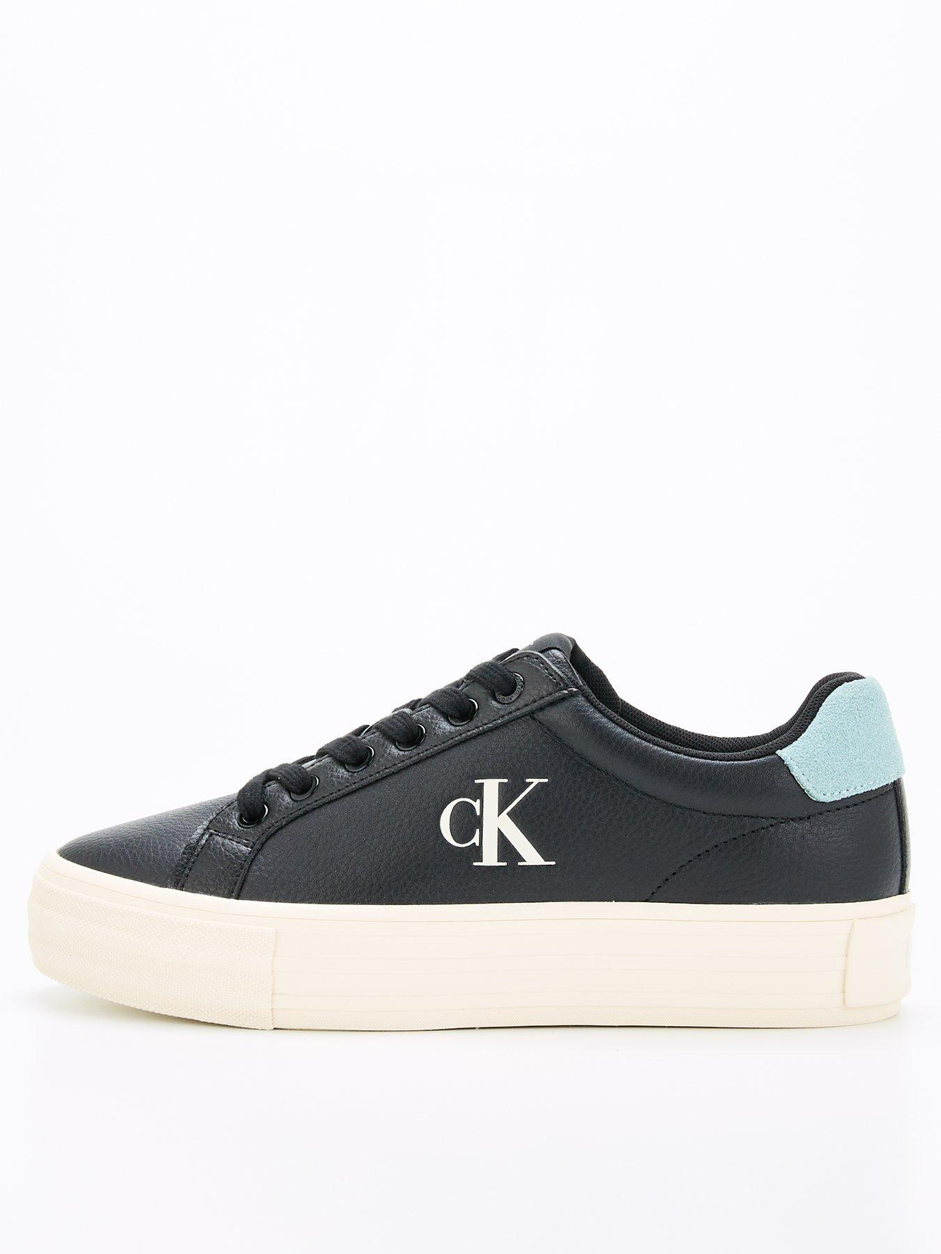 Calvin Klein Jeans Bold Flatform Leather Trainer - Black