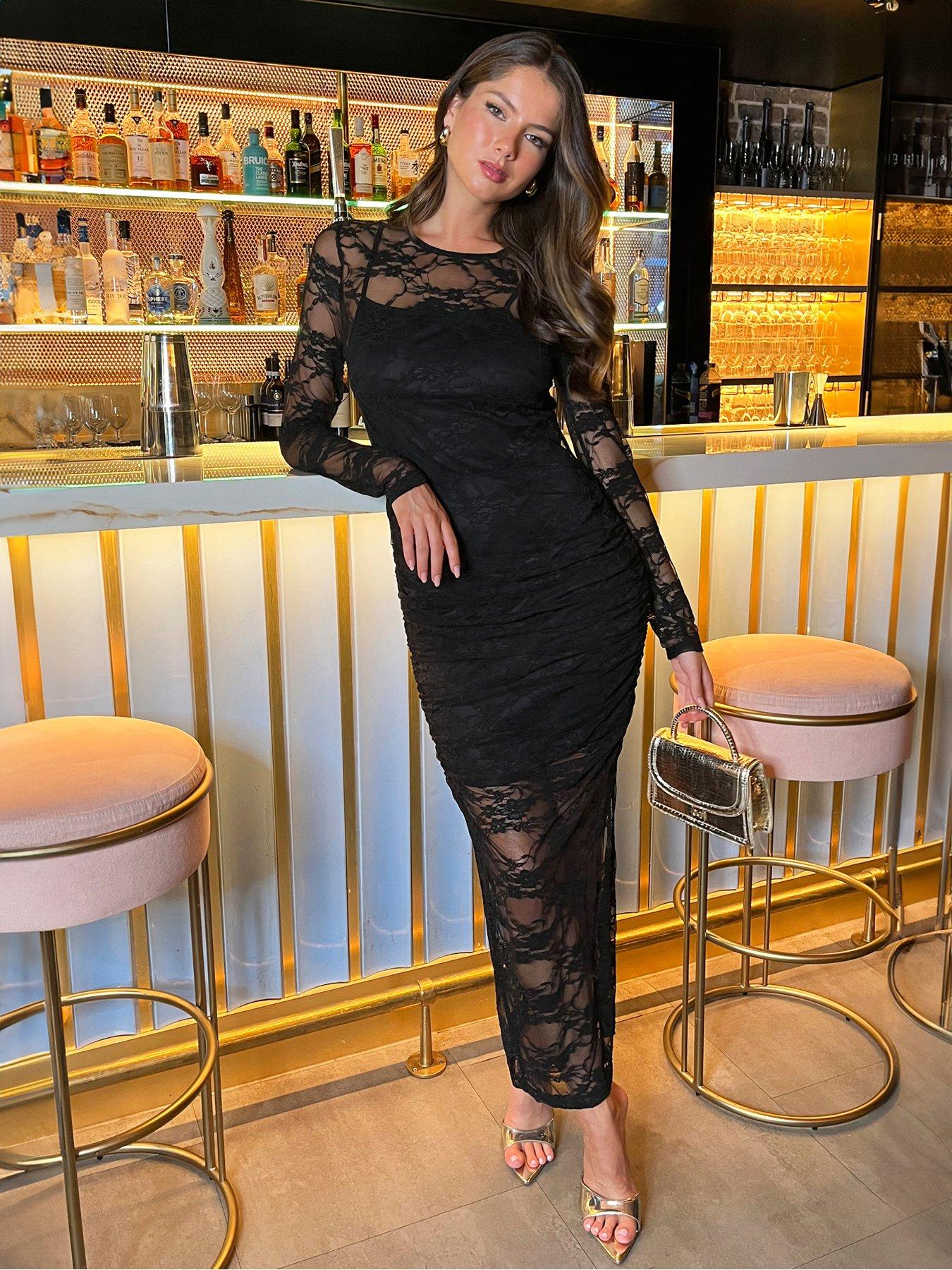 ax-paris-lace-overlay-bodycon-midi-dress-black