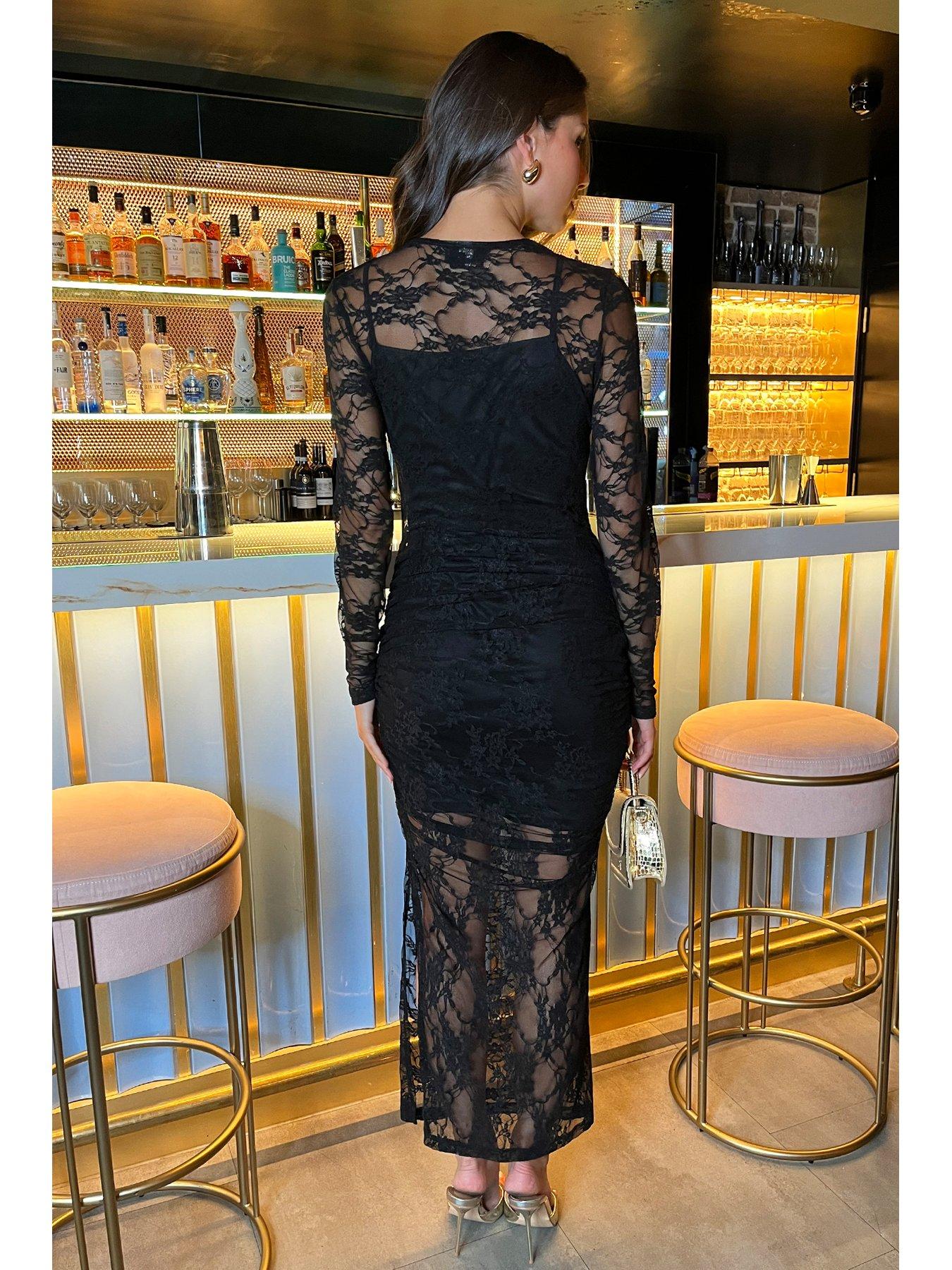 Bodycon Midi Dress Ax Paris Black Maxi Dress AX Paris Wrap Top